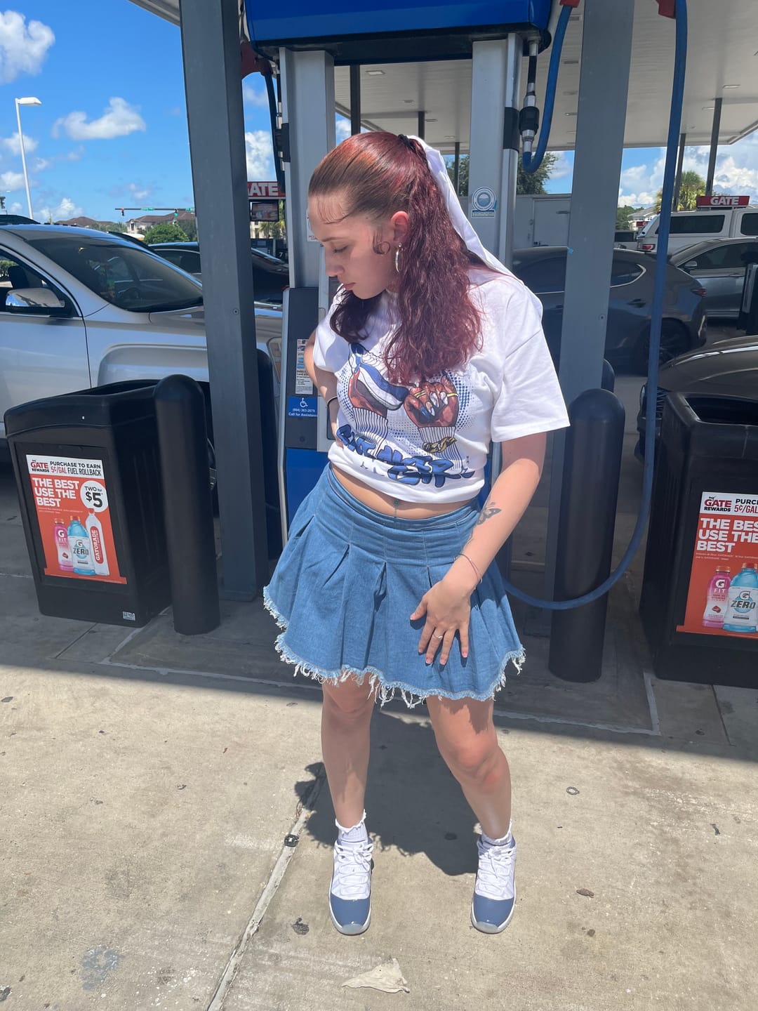 NastyJamz Low Diffused Blue 11s Blue White Black Tee Match Sneaker Girl Nail