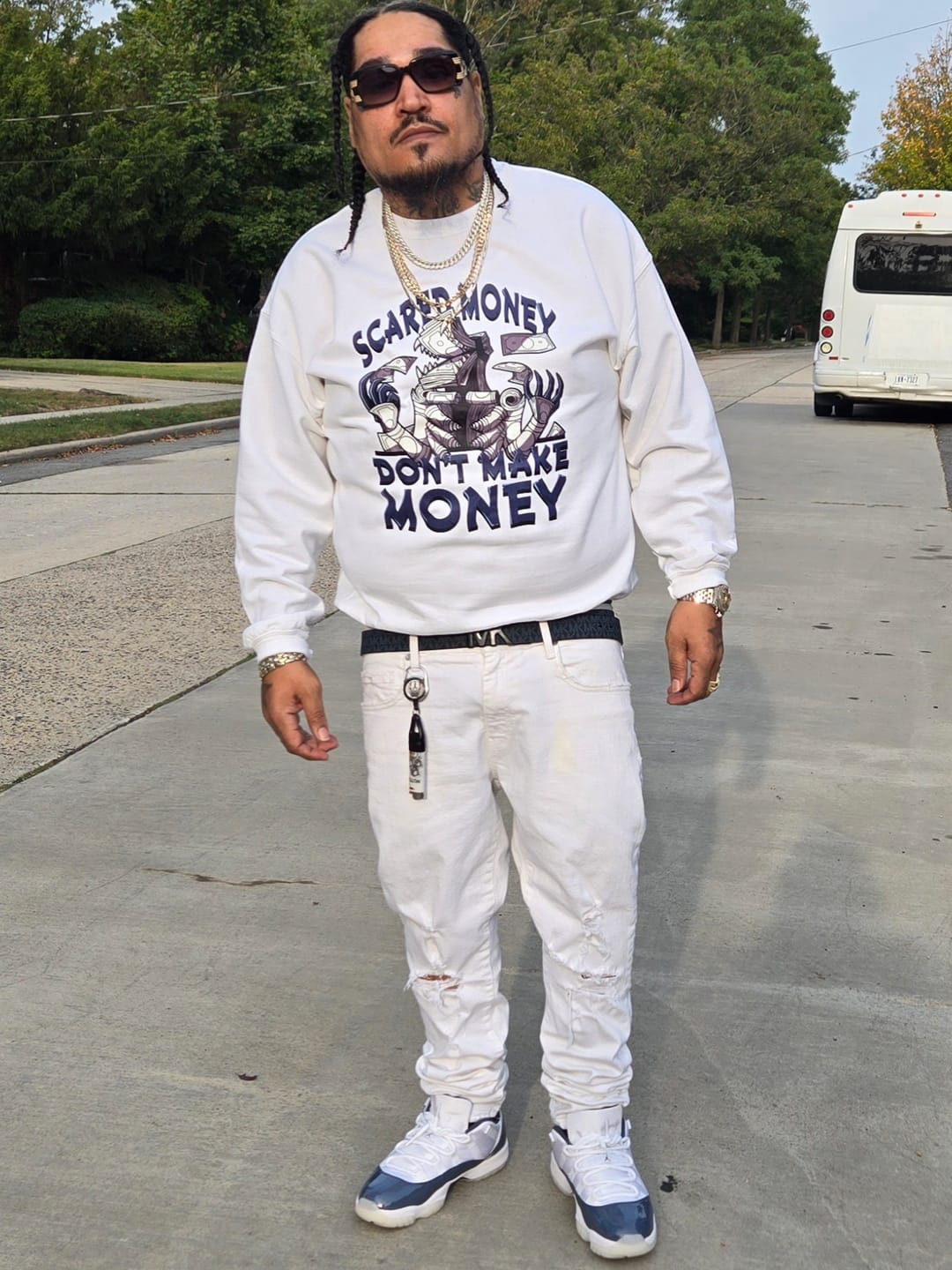 NastyJamz Low Diffused Blue 11s Sweatshirt Match Scared Money