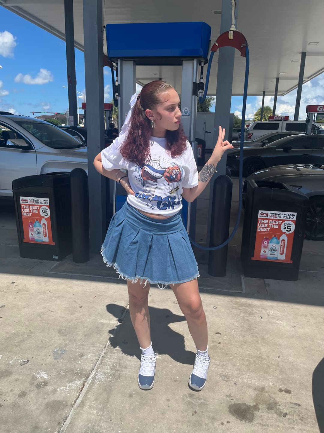 NastyJamz Low Diffused Blue 11s Blue White Black Tee Match Sneaker Girl Nail