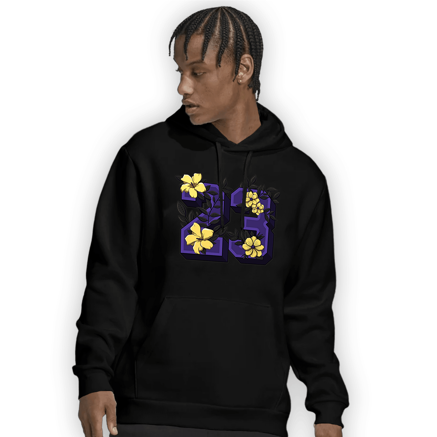 Field Purple 12s Hoodie Match 23 Floral - NastyJamz