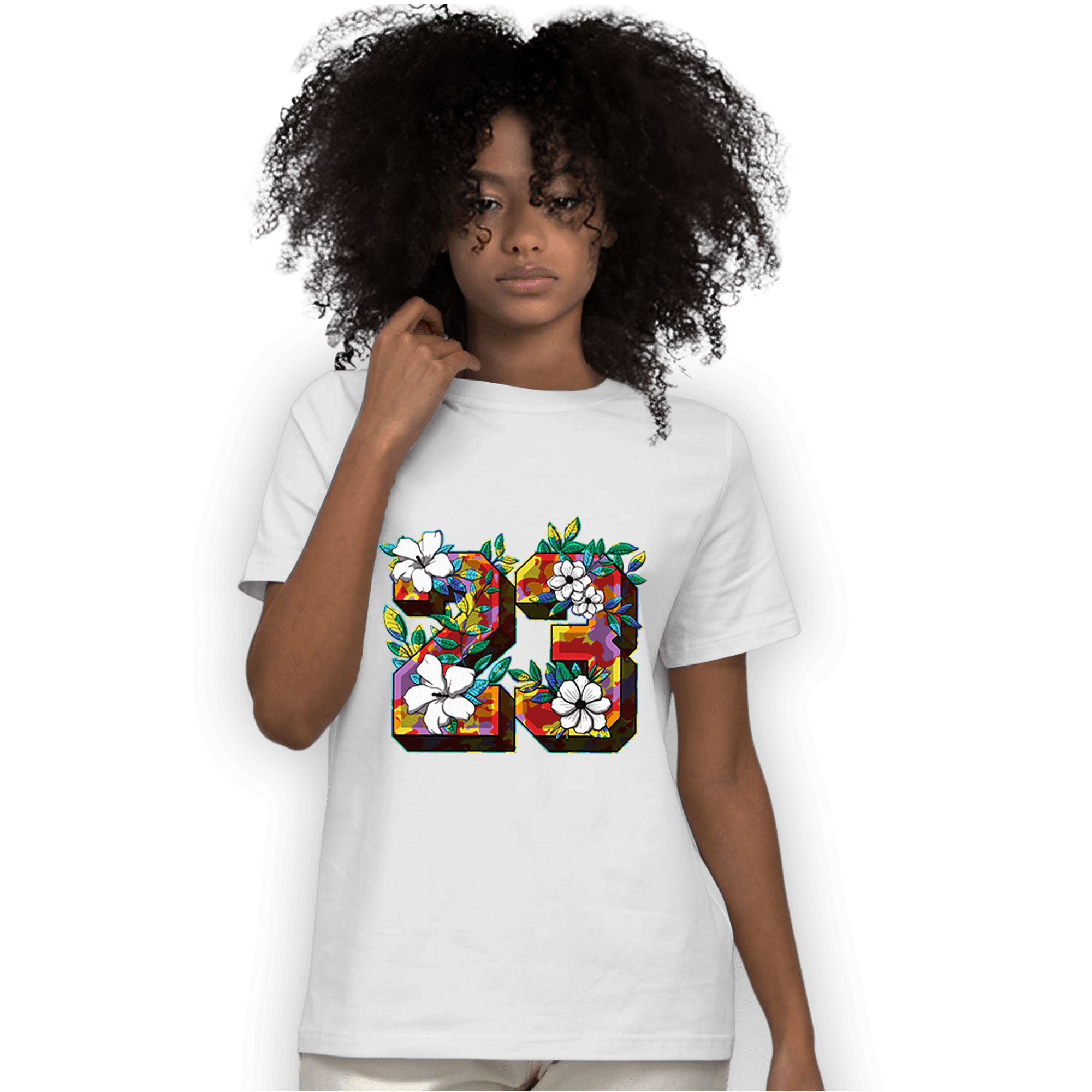 Mid GS Six Championships 1s T Shirt Match 23 Floral - NastyJamz