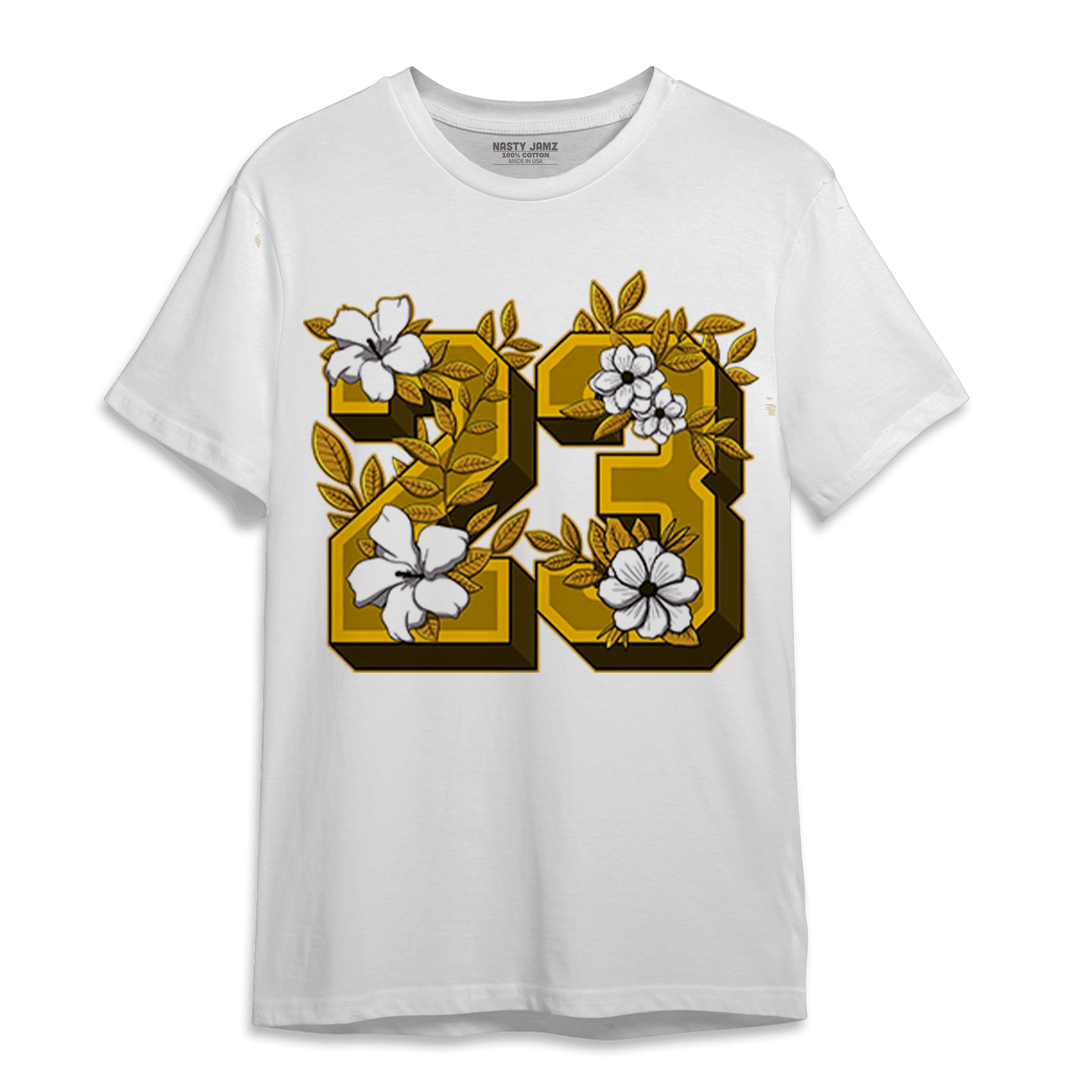 Yellow Ochre 1s T Shirt Match 23 Floral - NastyJamz