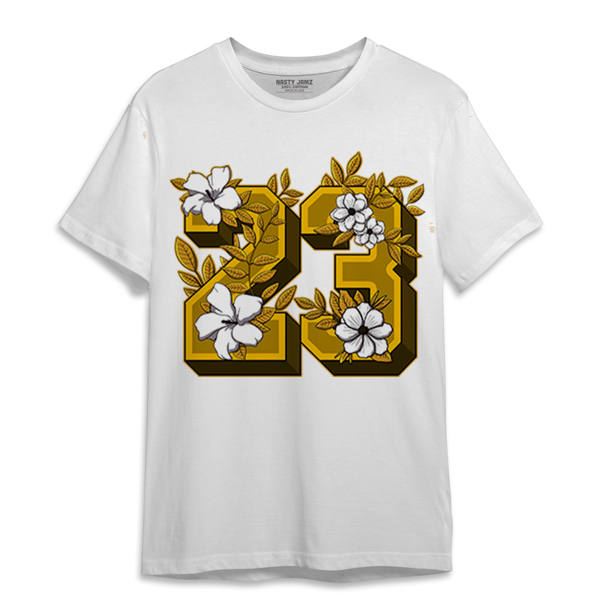Yellow Ochre 1s T Shirt Match 23 Floral - NastyJamz