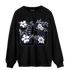 White Navy 3s Sweatshirt Match 23 Floral - NastyJamz