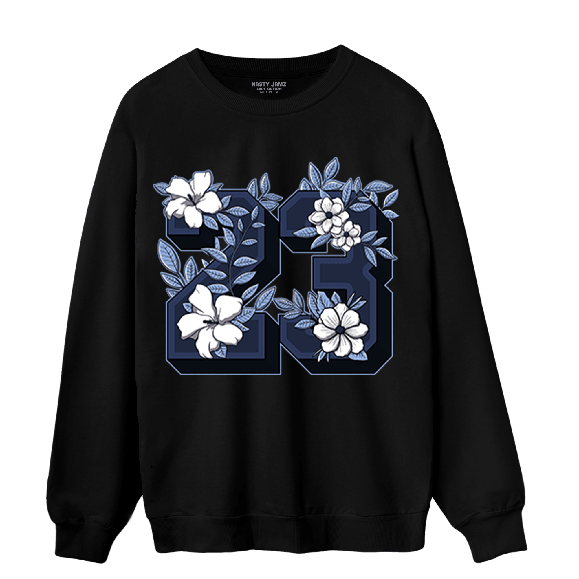 Midnight Navy 5s Sweatshirt Match 23 Floral - NastyJamz