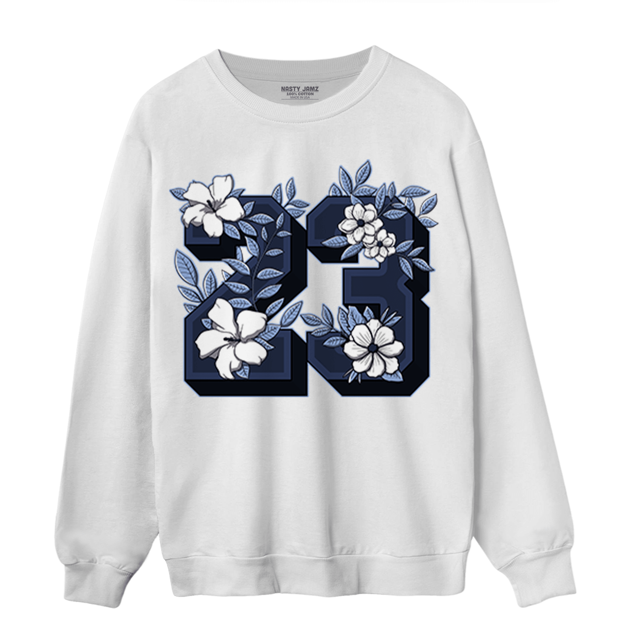 Midnight Navy 5s Sweatshirt Match 23 Floral - NastyJamz