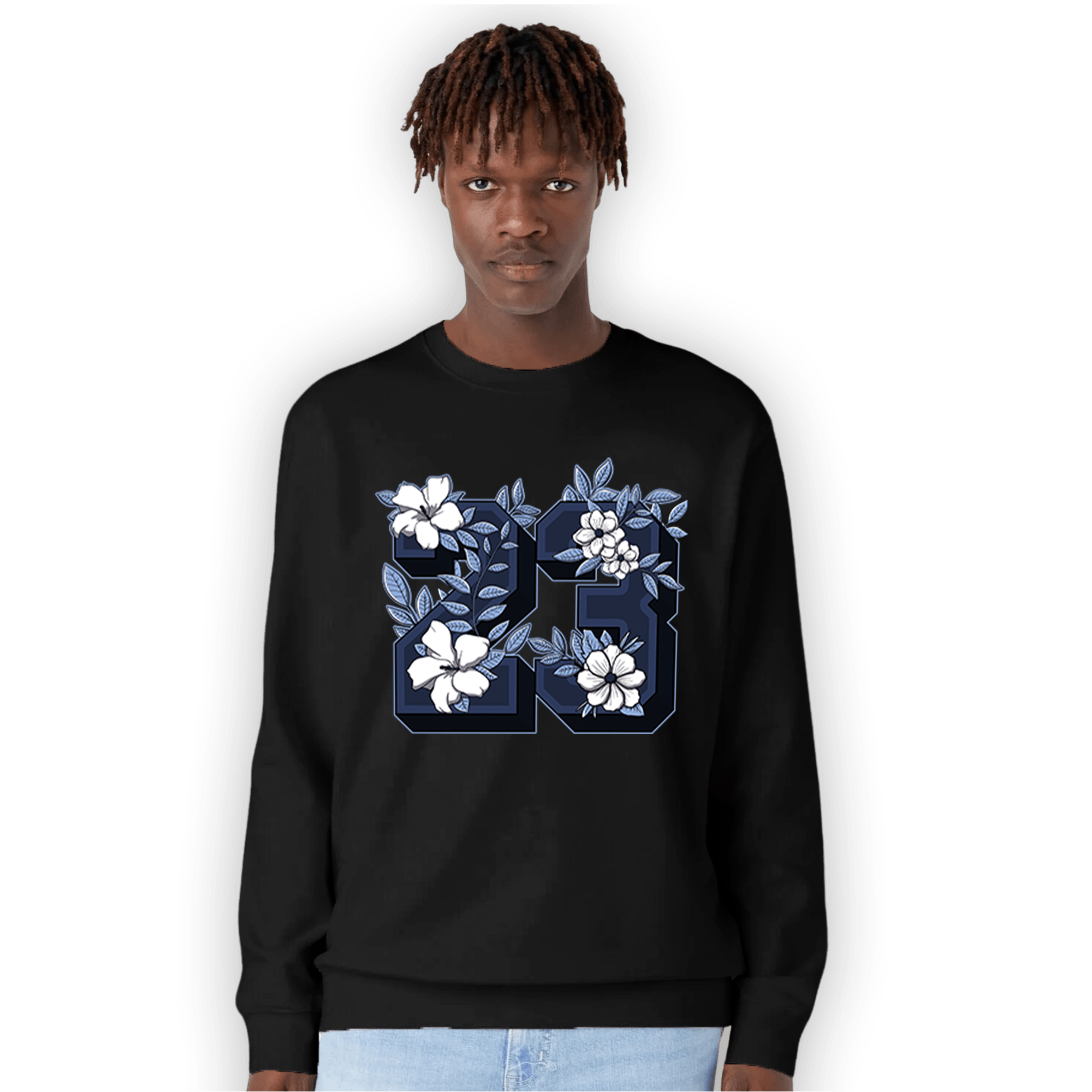 Midnight Navy 5s Sweatshirt Match 23 Floral - NastyJamz