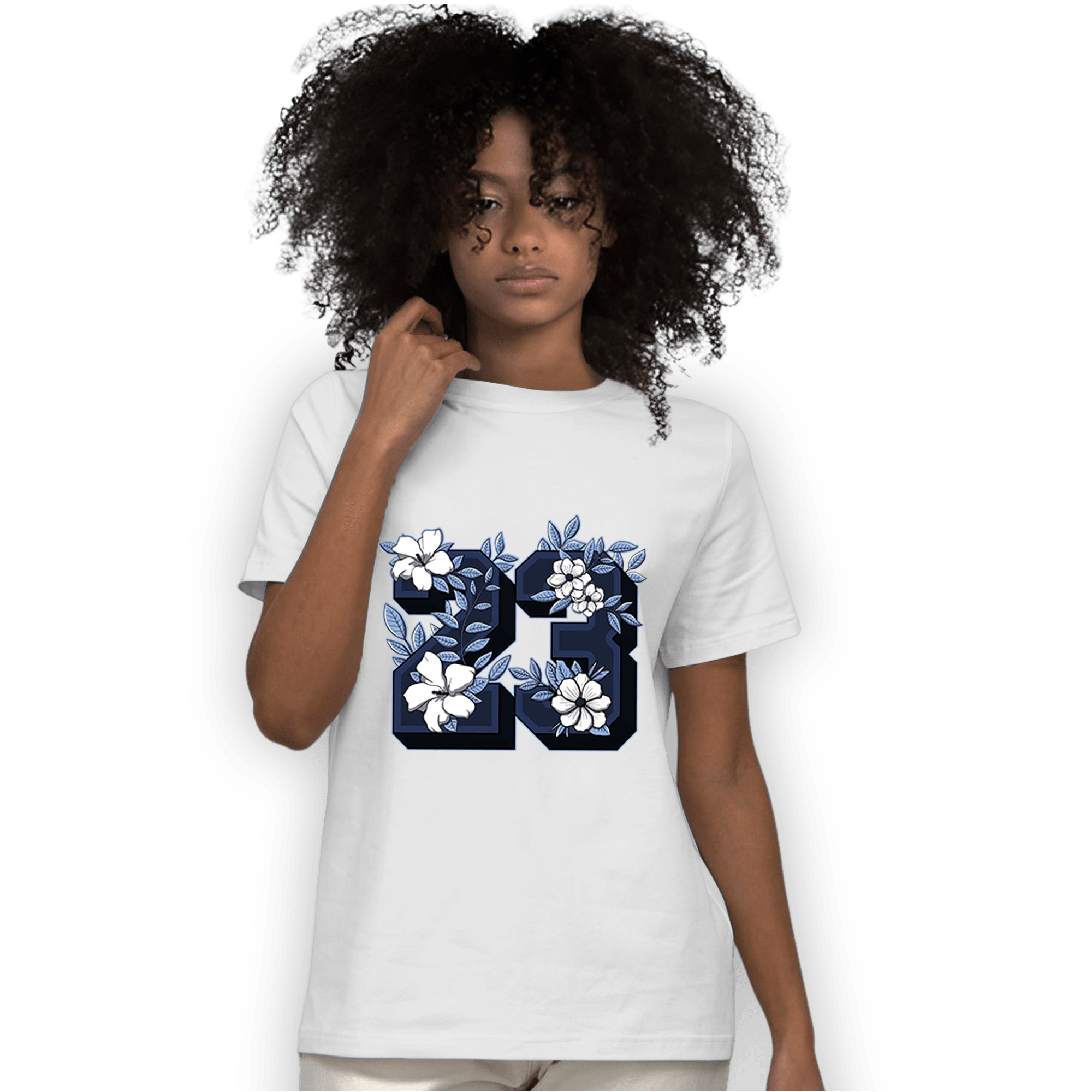 Midnight Navy 5s T Shirt Match 23 Floral - NastyJamz