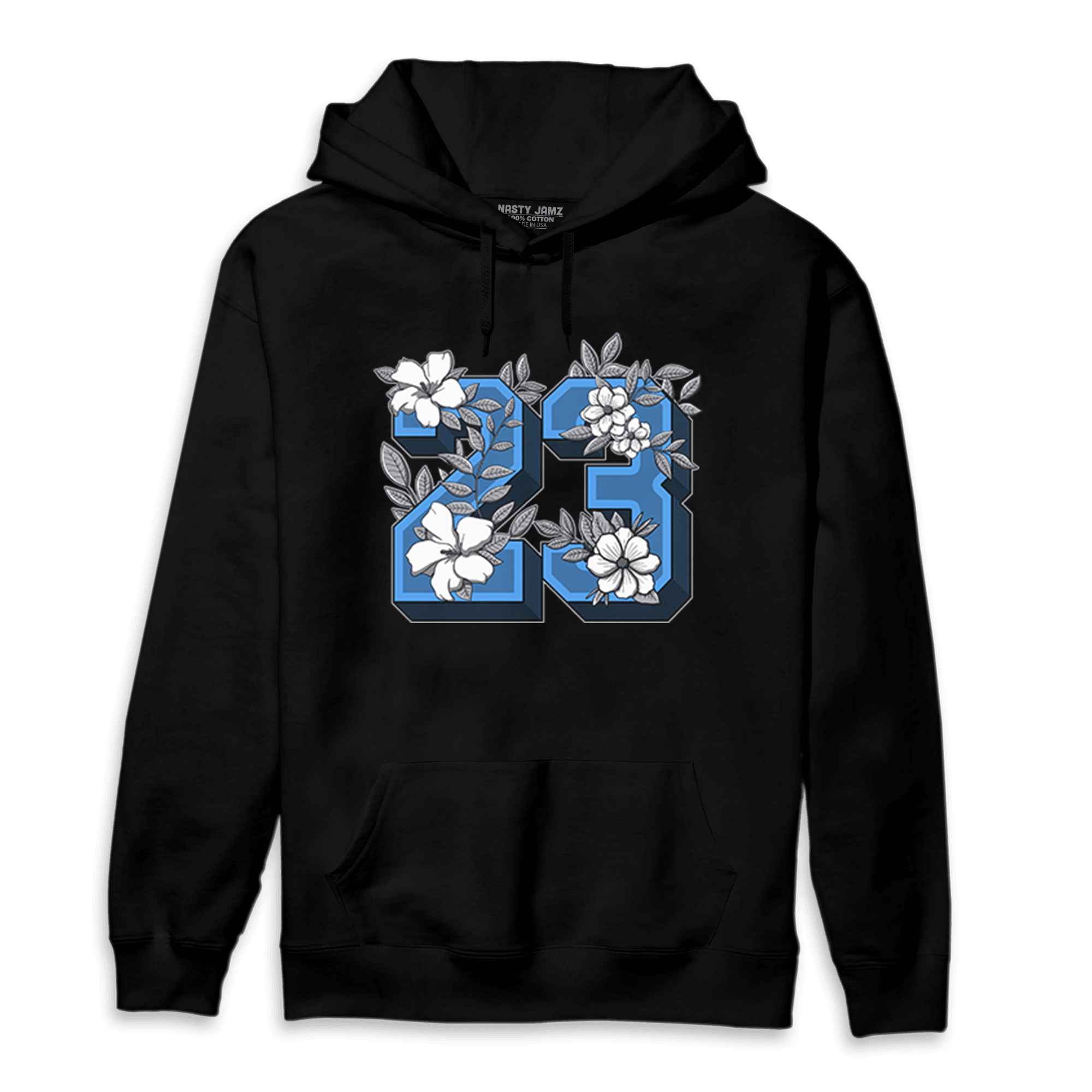 University Blue 5s Hoodie Match 23 Floral - NastyJamz