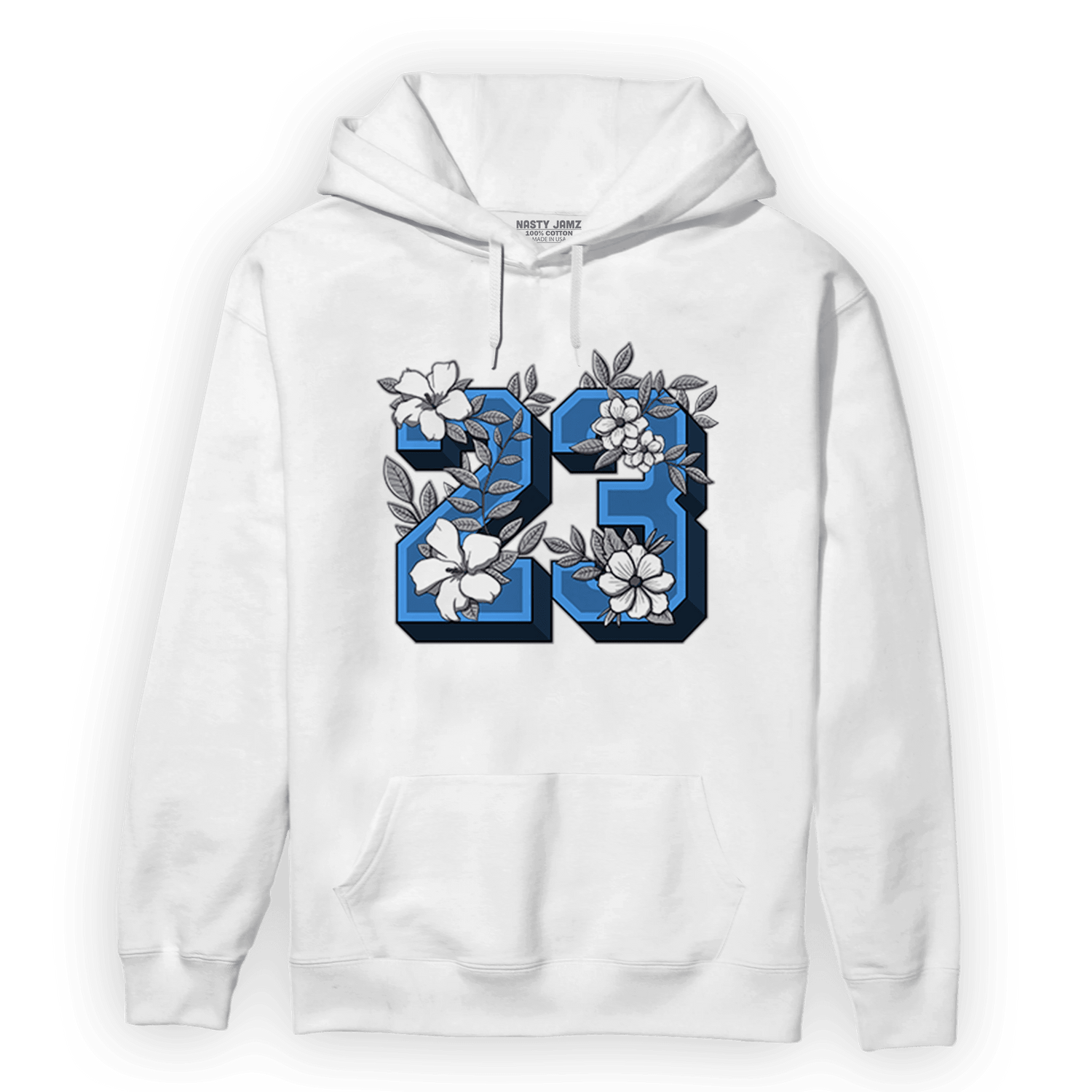 University Blue 5s Hoodie Match 23 Floral - NastyJamz