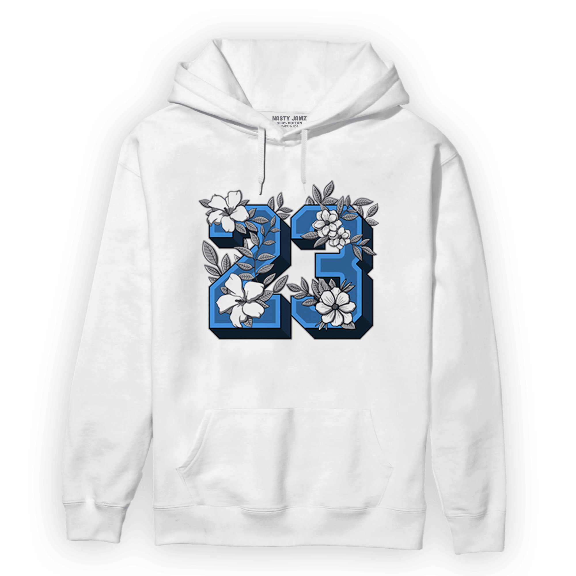 University Blue 5s Hoodie Match 23 Floral - NastyJamz