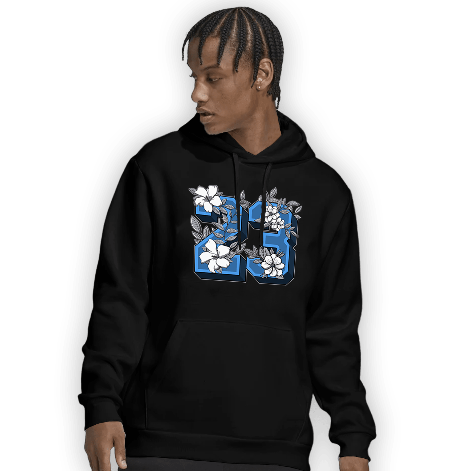 University Blue 5s Hoodie Match 23 Floral - NastyJamz