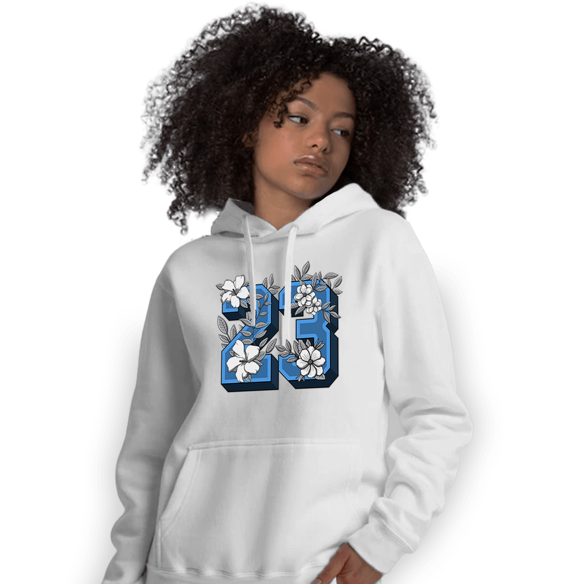 University Blue 5s Hoodie Match 23 Floral - NastyJamz