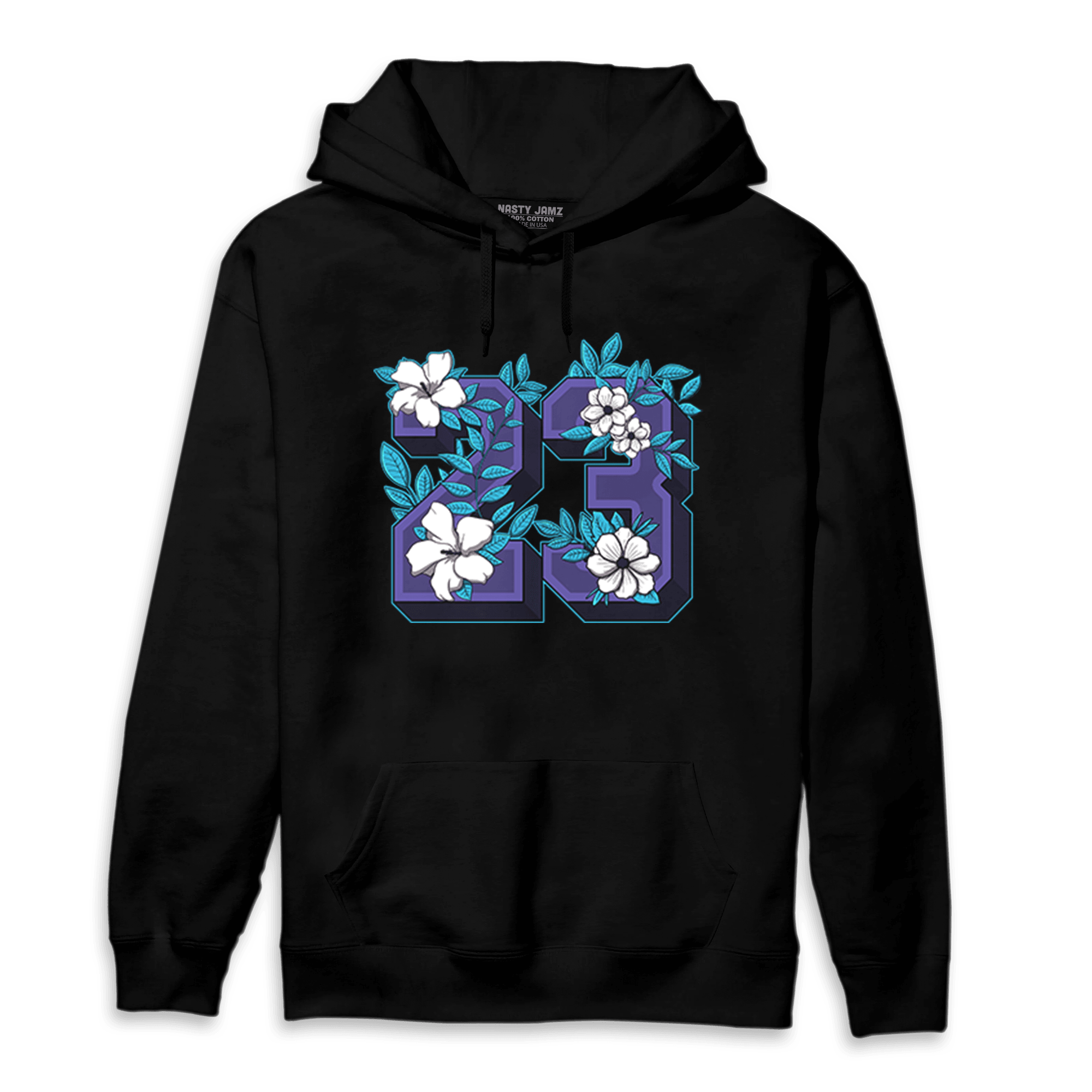 Aqua 6s Hoodie Match 23 Floral - NastyJamz
