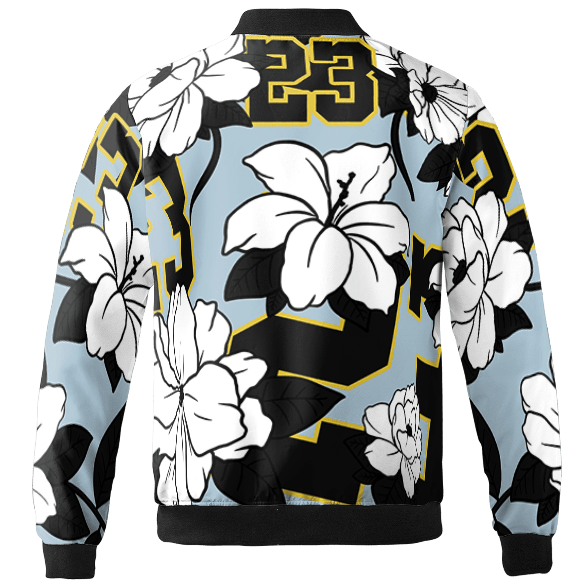 Blue Grey 13s Jacket Match 23 Floral 3D All-Over Print Flowers - NastyJamz