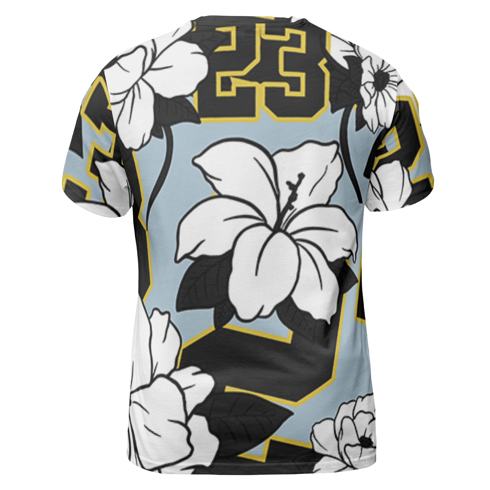 Blue Grey 13s T Shirt Match 23 Floral 3D All-Over Print Flowers - NastyJamz