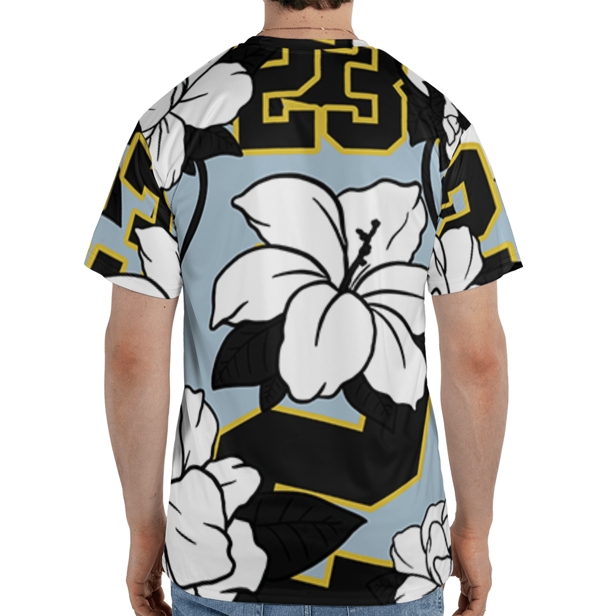 Blue Grey 13s T Shirt Match 23 Floral 3D All-Over Print Flowers - NastyJamz