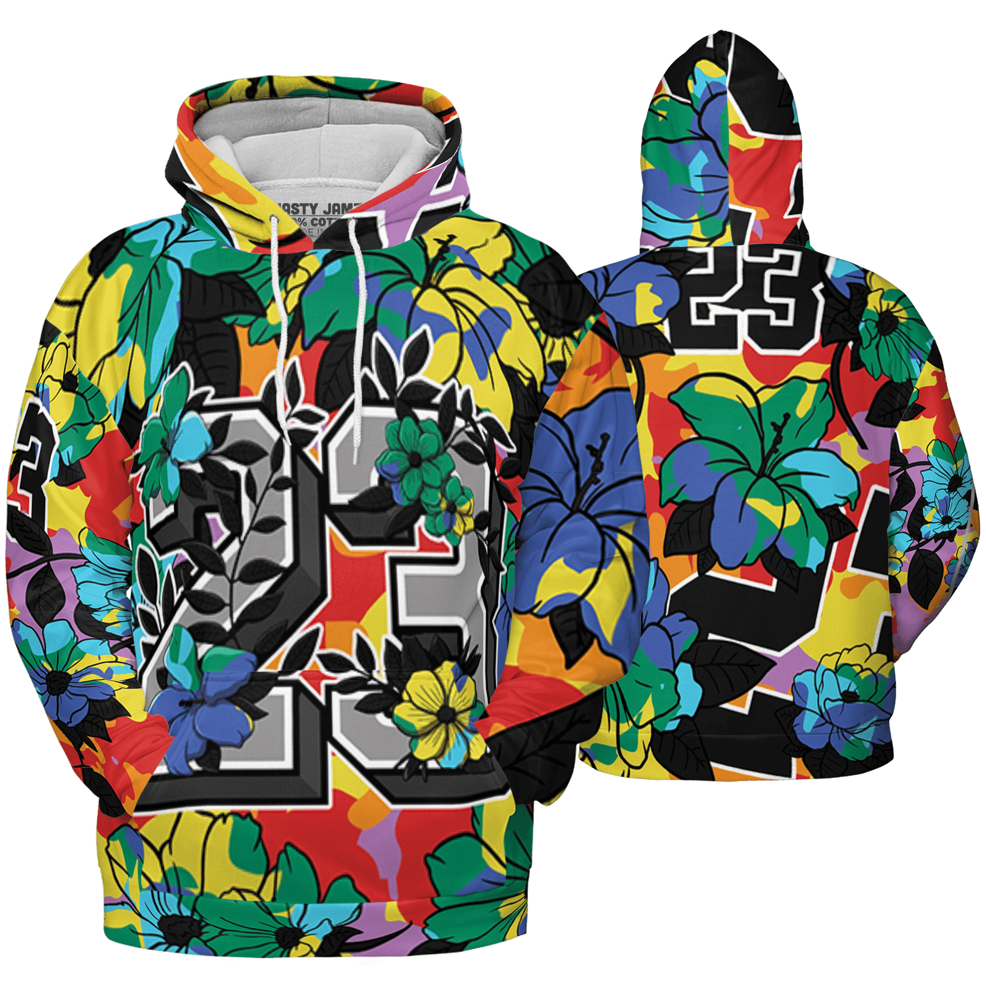 Mid GS Six Championships 1s Hoodie Match 23 Floral 3D All-Over Print Flowers - NastyJamz