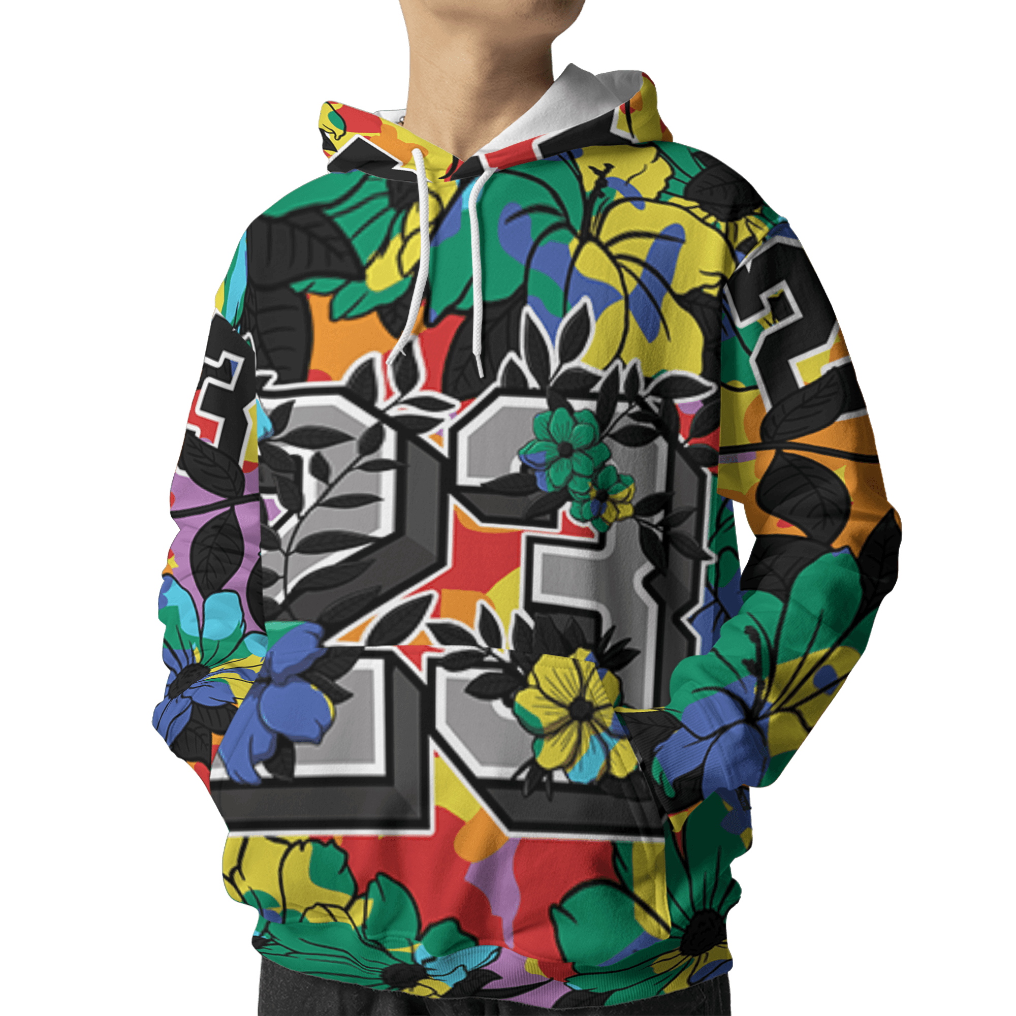 Mid GS Six Championships 1s Hoodie Match 23 Floral 3D All-Over Print Flowers - NastyJamz