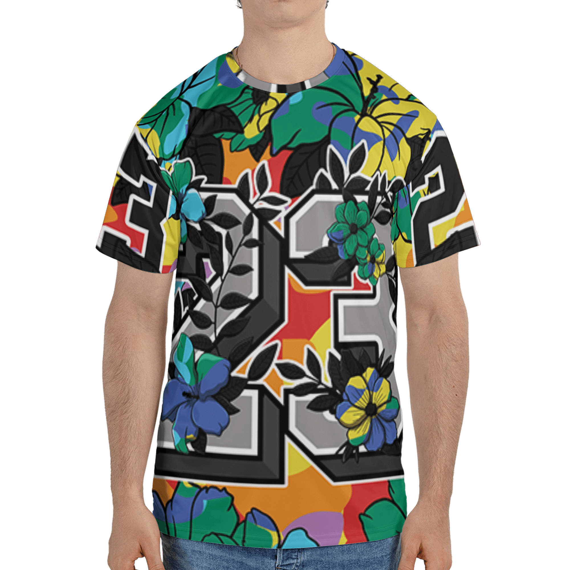 Mid GS Six Championships 1s T Shirt Match 23 Floral 3D All-Over Print Flowers - NastyJamz