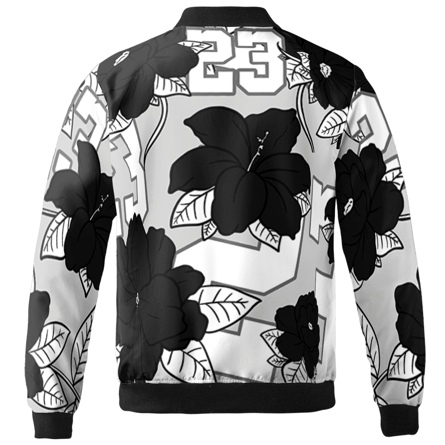 Retro High OG Black White 1s Jacket Match 23 Floral 3D All-Over Print Flowers - NastyJamz