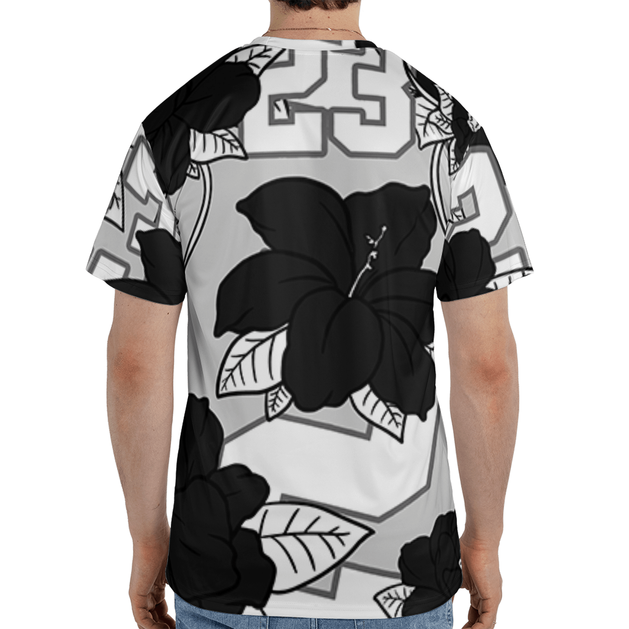 Retro High OG Black White 1s T Shirt Match 23 Floral 3D All-Over Print Flowers - NastyJamz