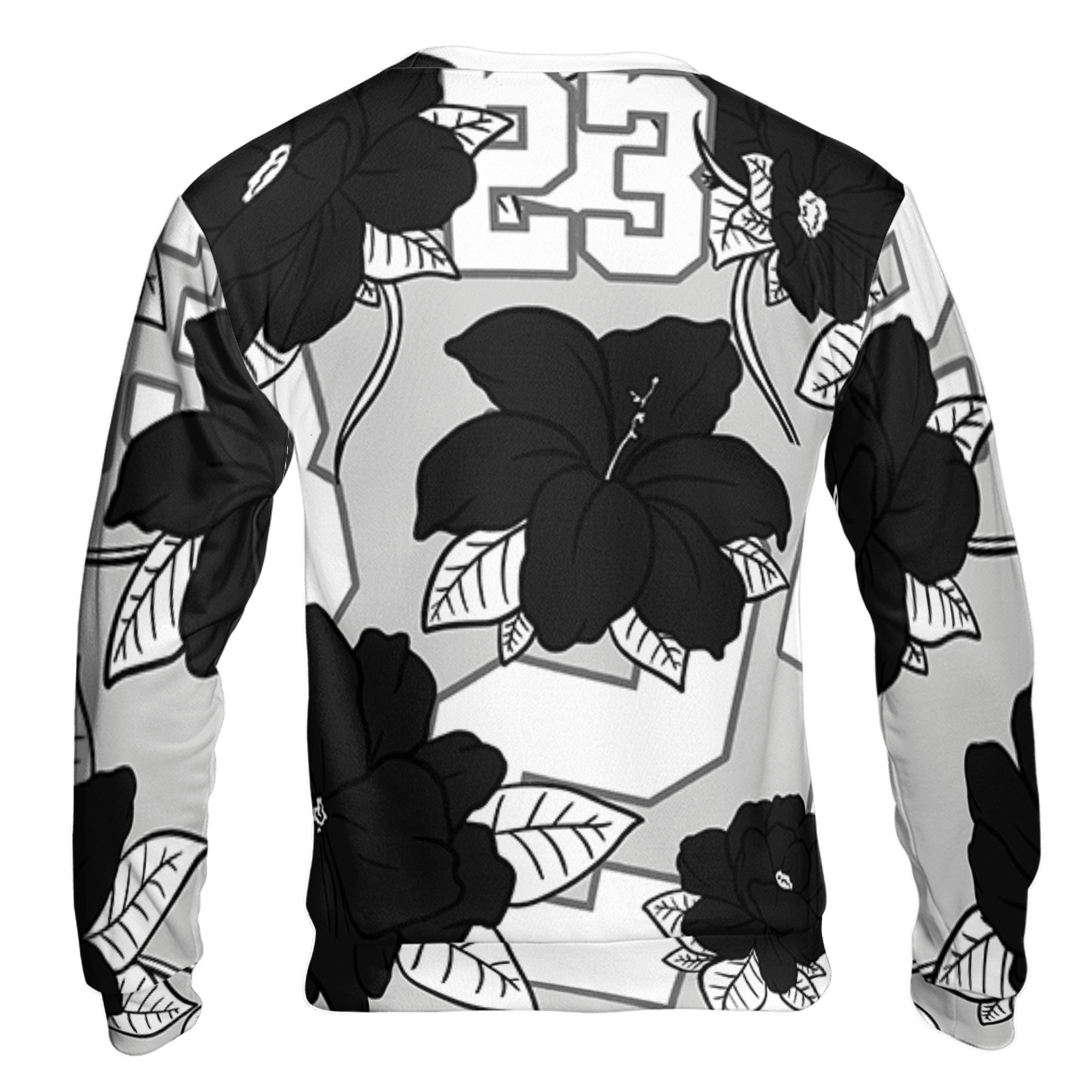 Retro High OG Black White 1s Sweatshirt Match 23 Floral 3D All-Over Print Flowers - NastyJamz