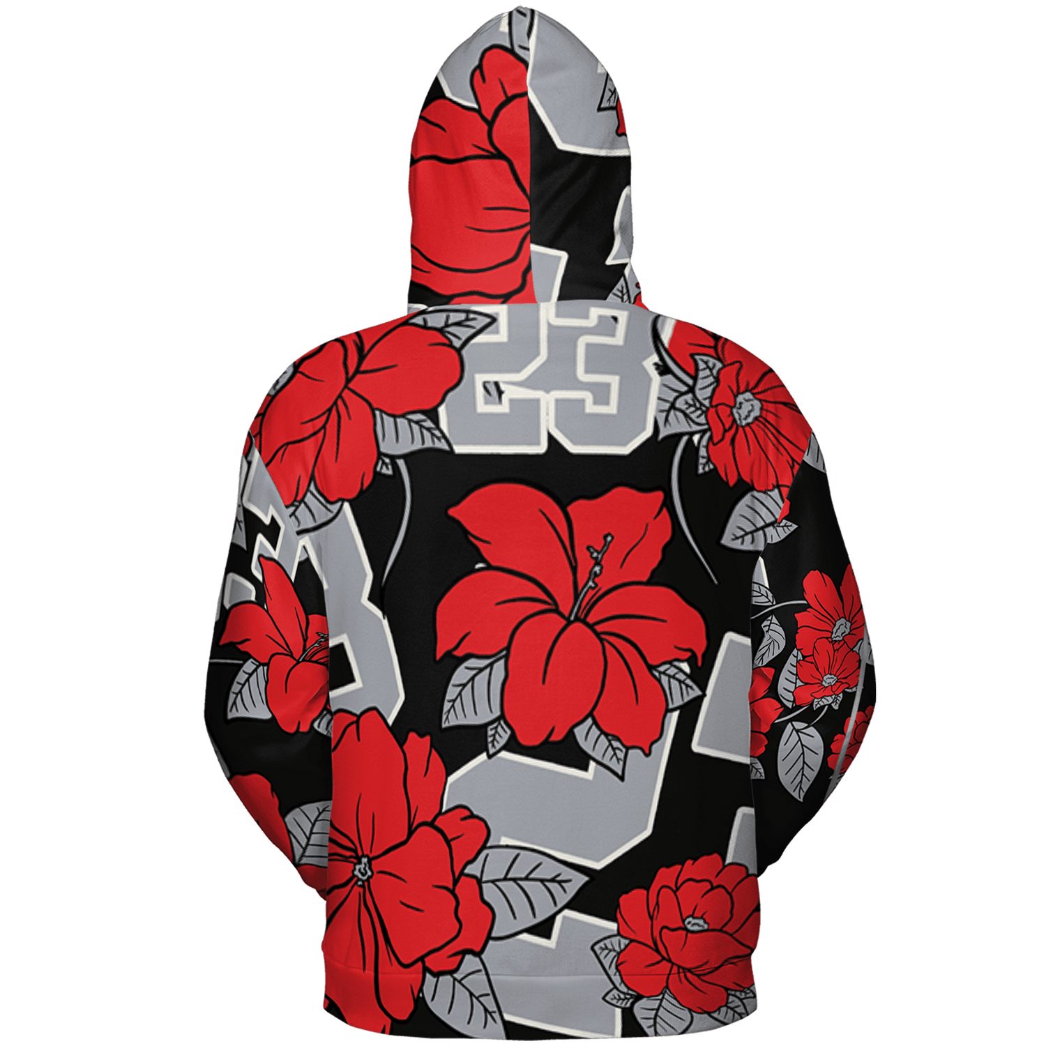 Bred Reimagined 4s Hoodie Match 23 Floral 3D All-Over Print Flowers - NastyJamz