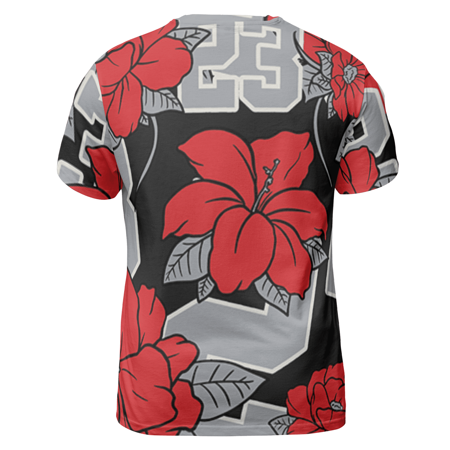 Bred Reimagined 4s T Shirt Match 23 Floral 3D All-Over Print Flowers - NastyJamz