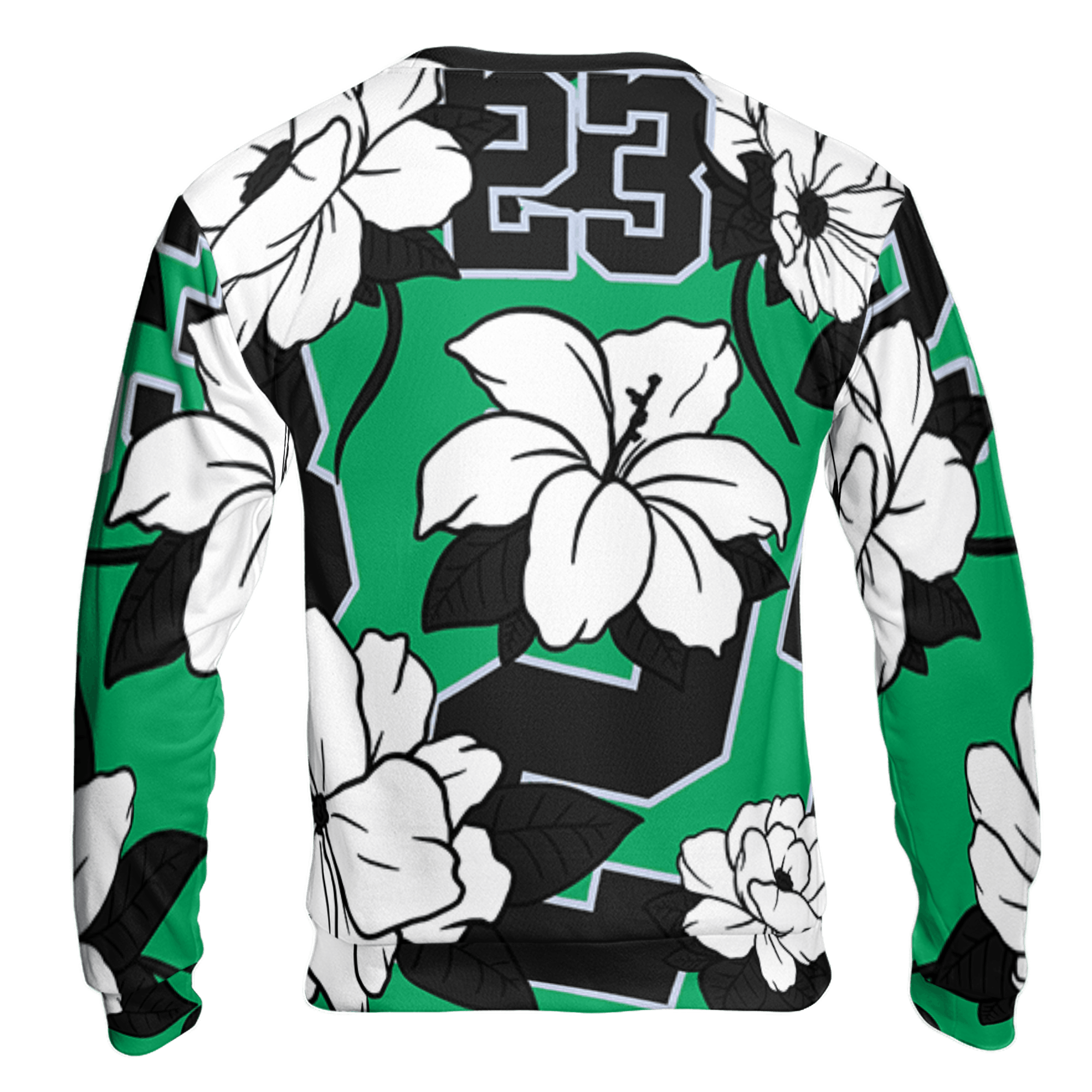 Lucky Green 5s Sweatshirt Match 23 Floral 3D All-Over Print Flowers - NastyJamz