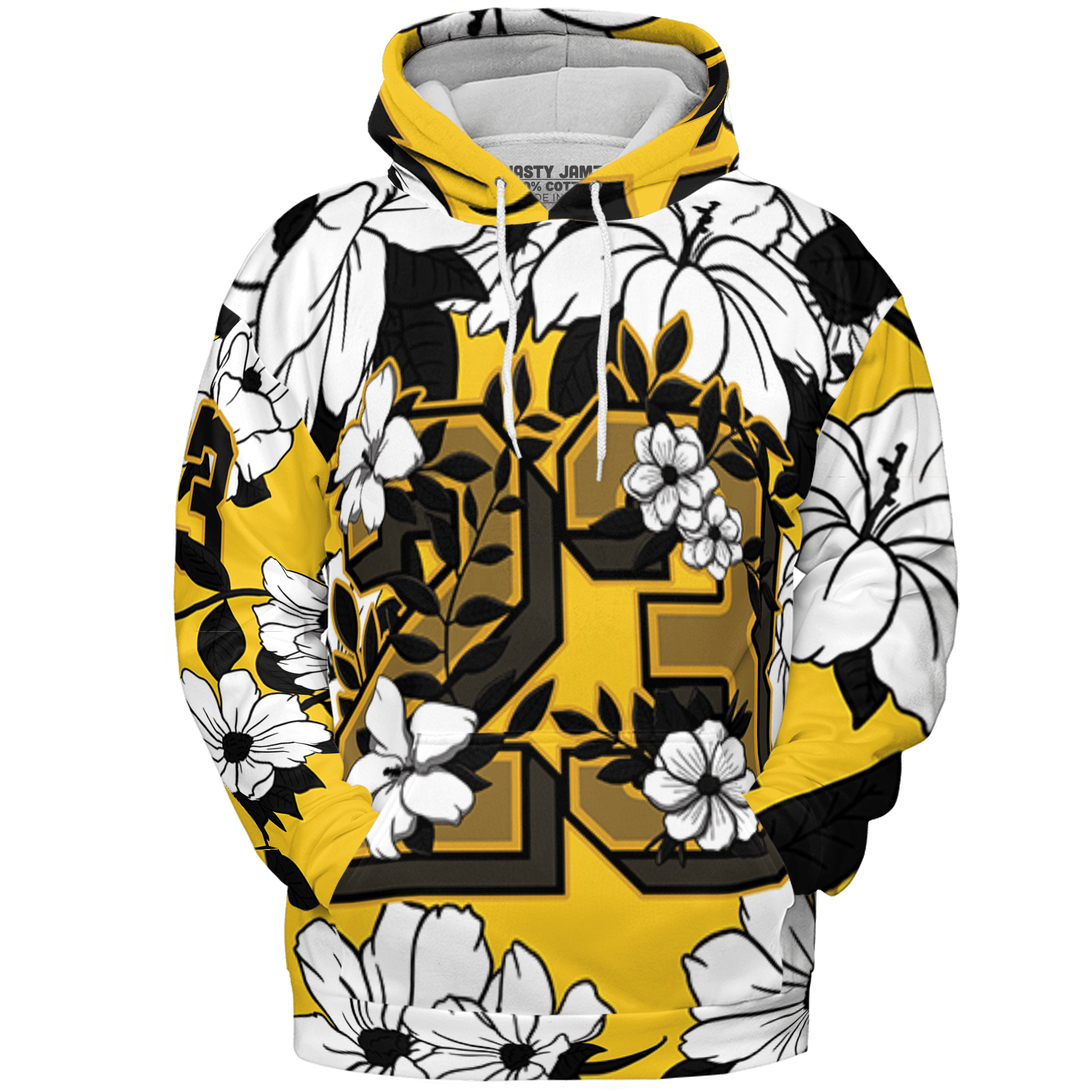 Yellow Ochre 6s Hoodie Match 23 Floral 3D All-Over Print Flowers - NastyJamz