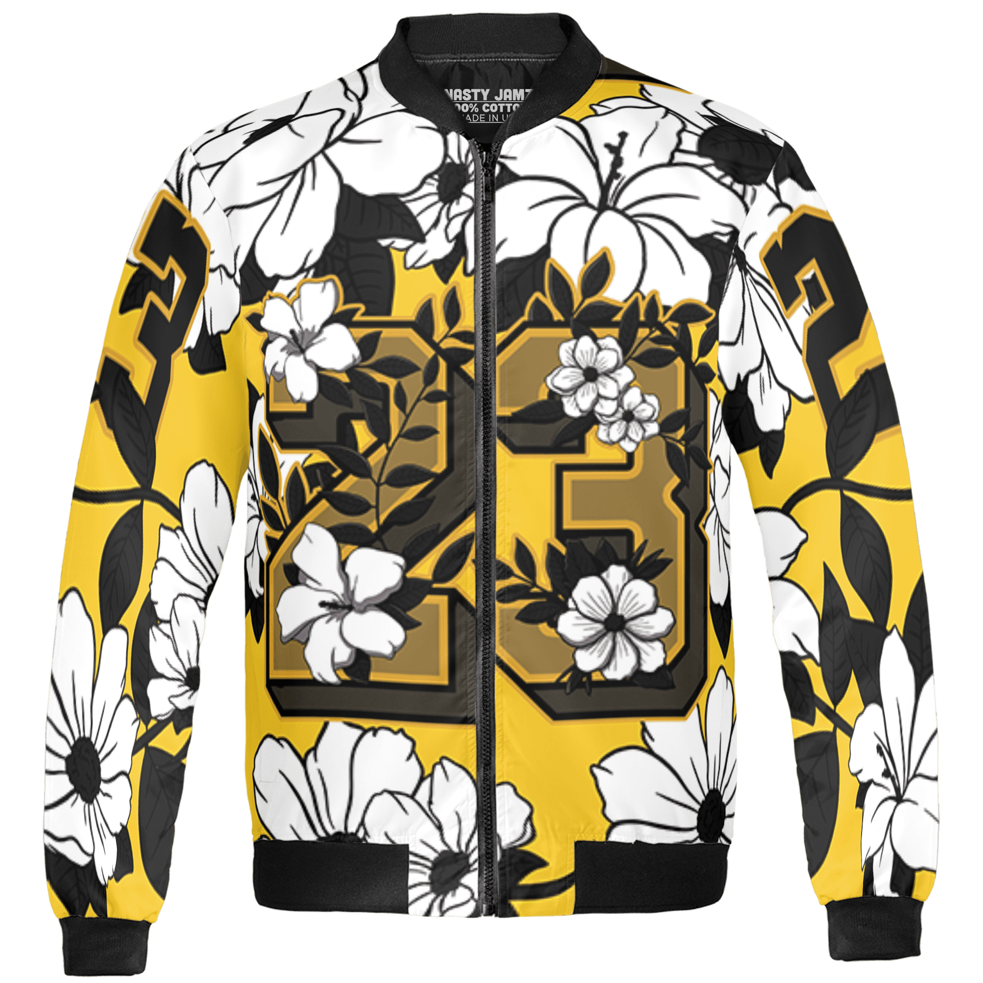 Yellow Ochre 6s Jacket Match 23 Floral 3D All-Over Print Flowers - NastyJamz