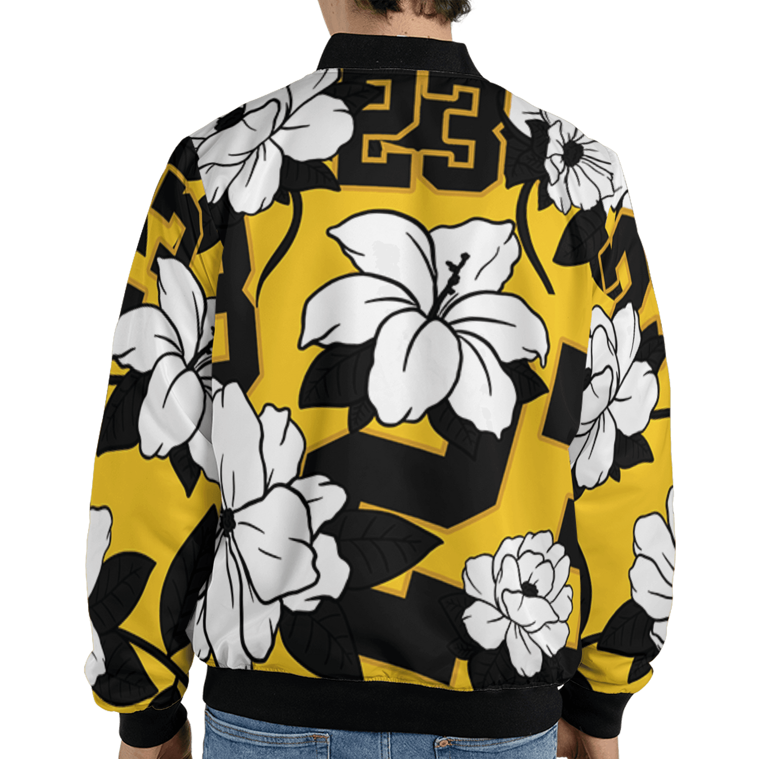 Yellow Ochre 6s Jacket Match 23 Floral 3D All-Over Print Flowers - NastyJamz