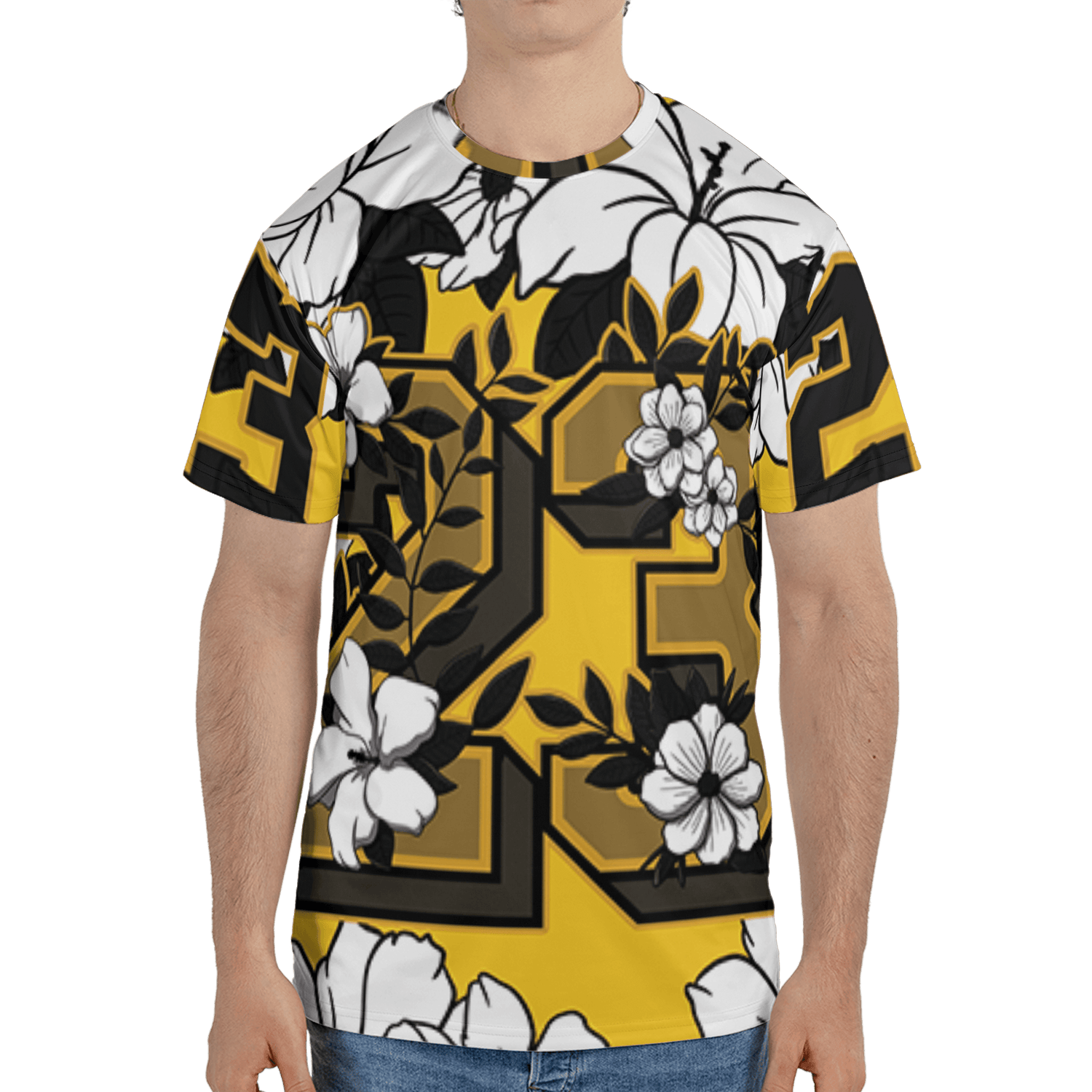 Yellow Ochre 6s T Shirt Match 23 Floral 3D All-Over Print Flowers - NastyJamz