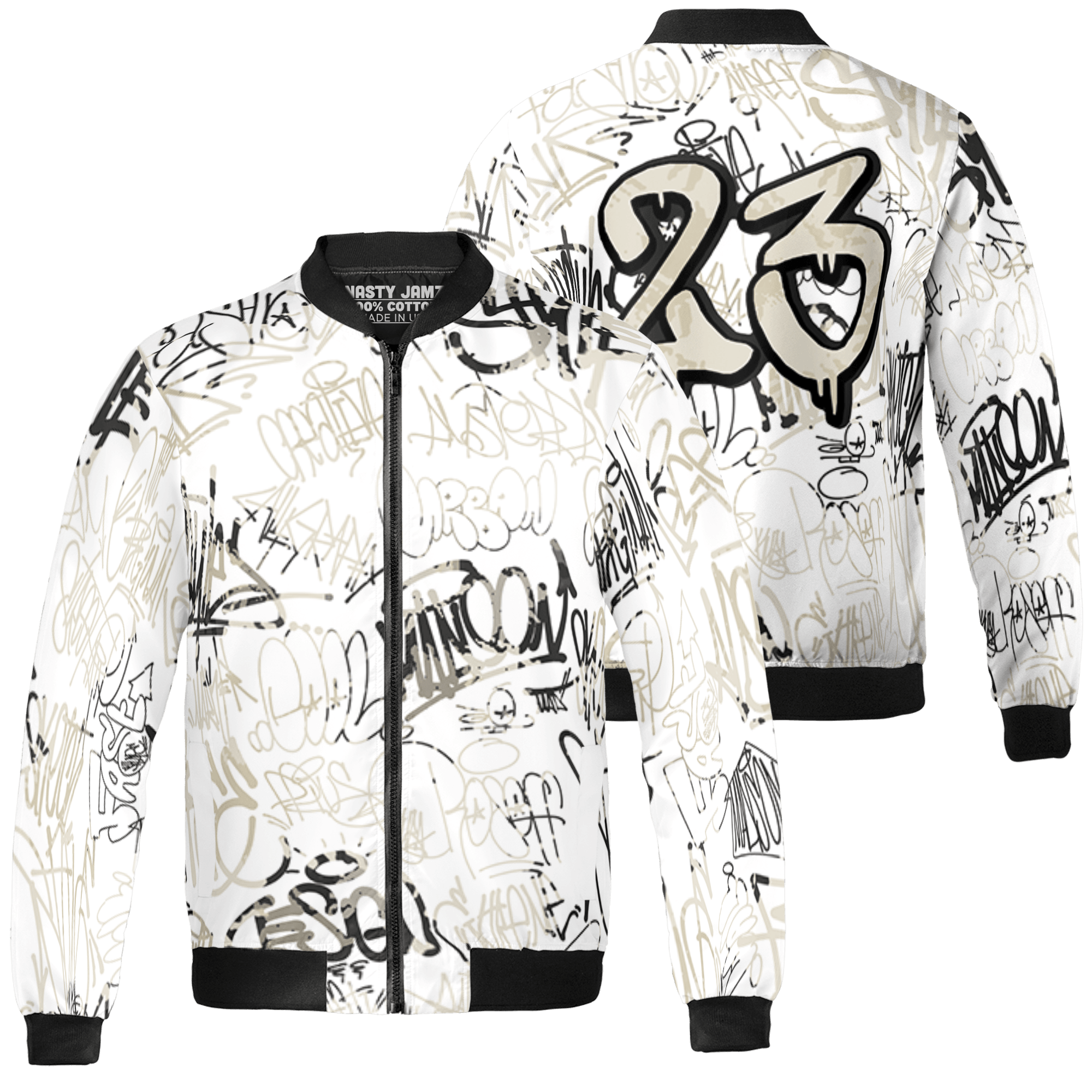 Gratitude 11s Jacket Match 23 Hiphop 3D All-Over Print Graffiti Pattern - NastyJamz
