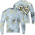 Blue Grey 13s Sweatshirt Match 23 Hiphop 3D All-Over Print Graffiti Pattern - NastyJamz