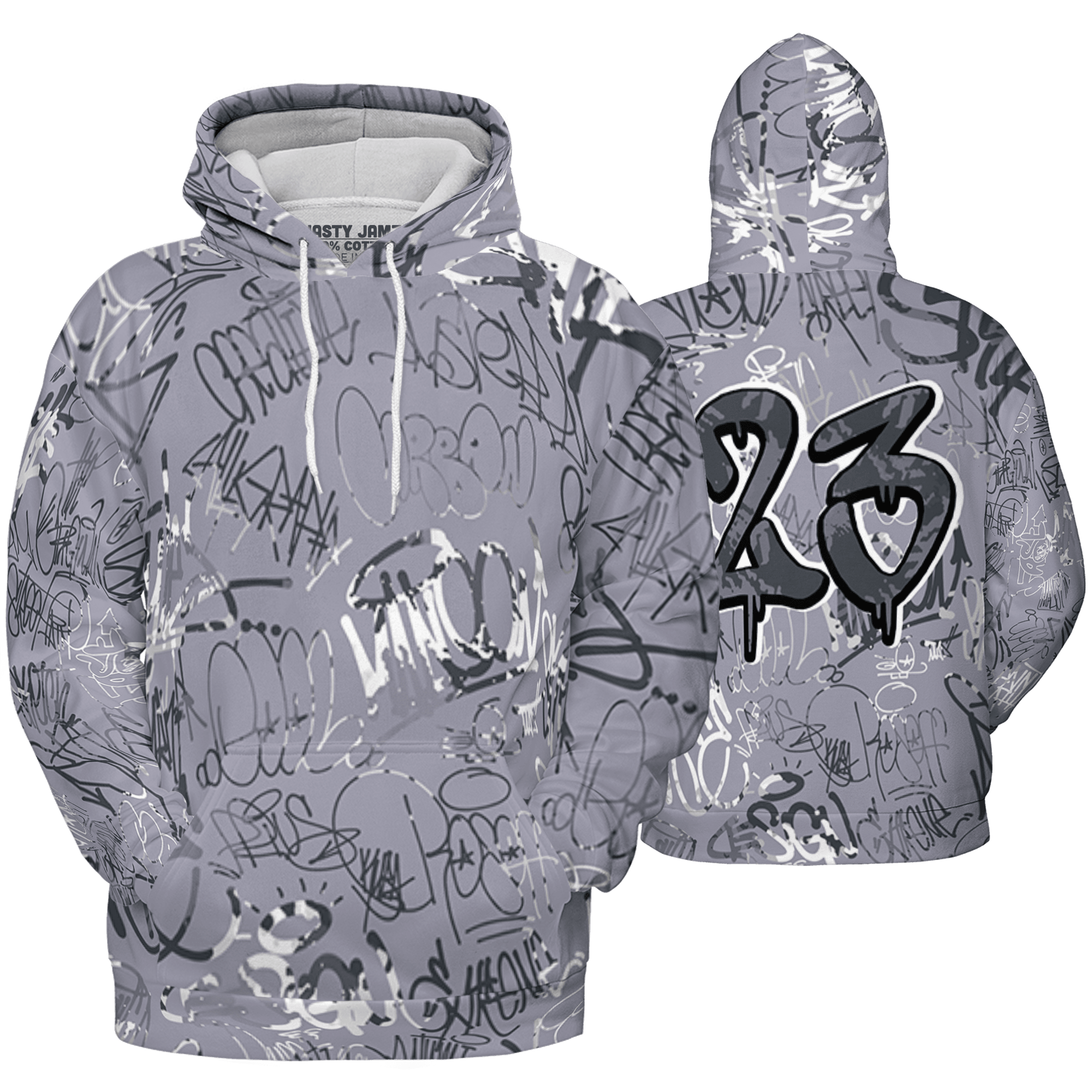 Stealth 14s Hoodie Match 23 Hiphop 3D All-Over Print Graffiti Pattern - NastyJamz