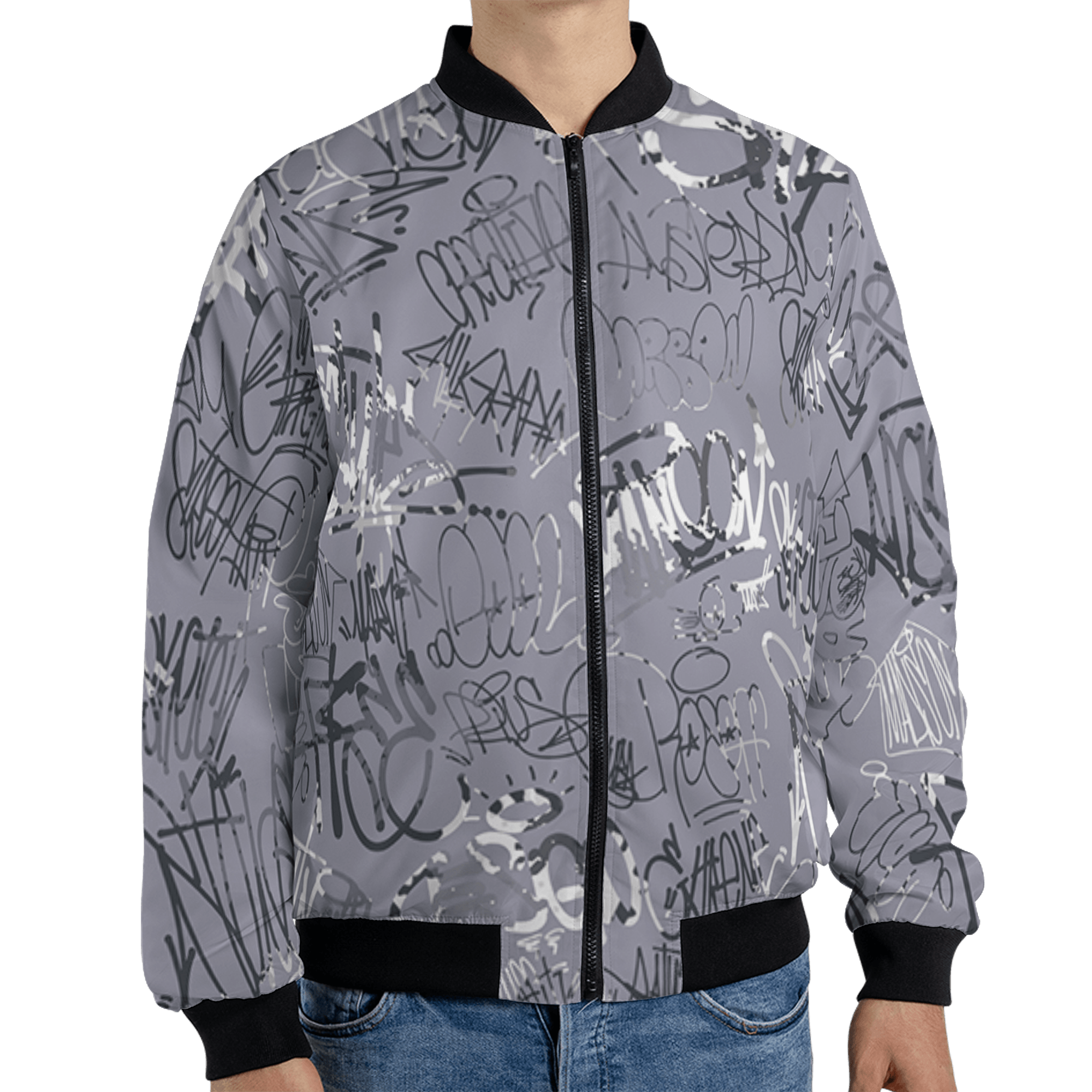 Stealth 14s Jacket Match 23 Hiphop 3D All-Over Print Graffiti Pattern - NastyJamz