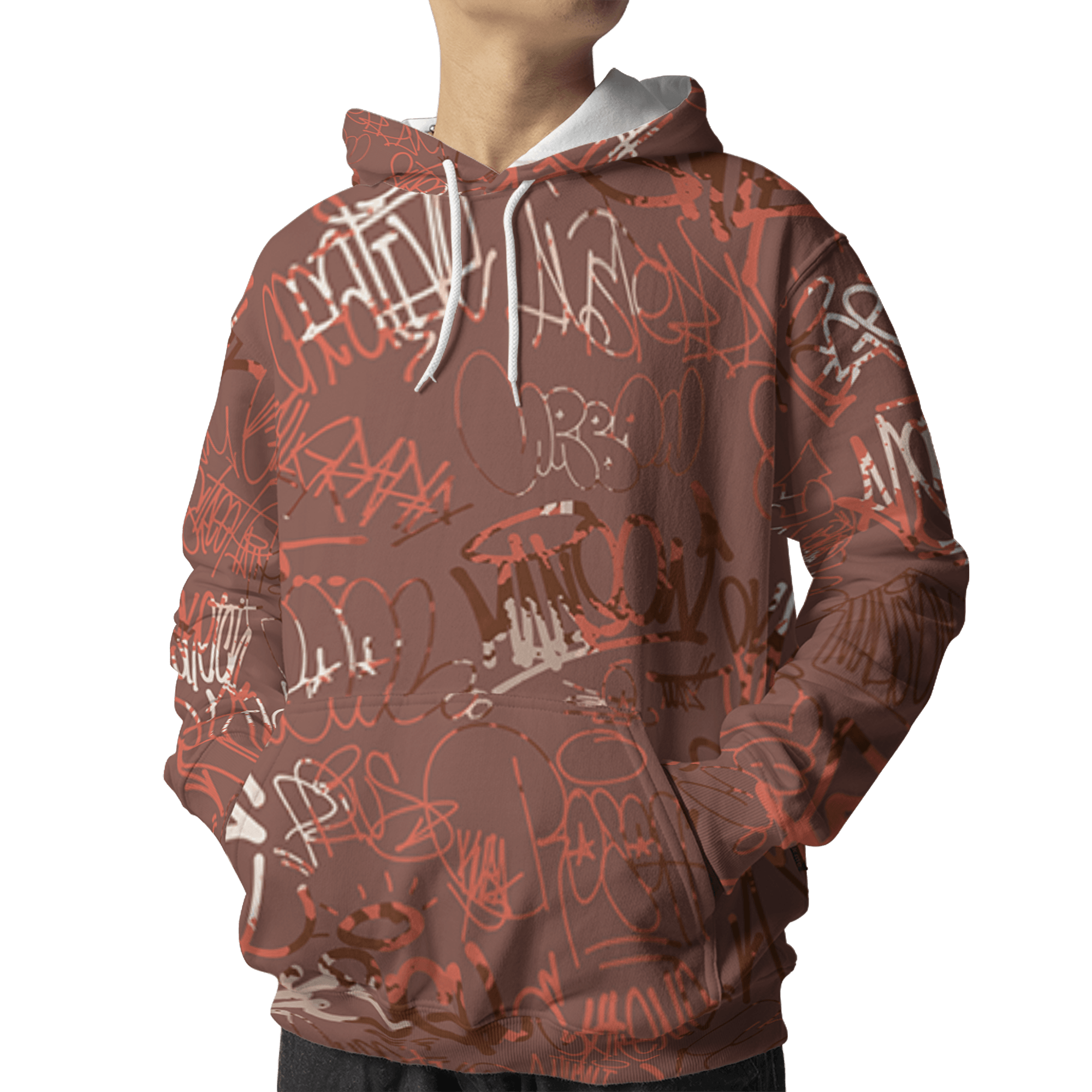 High OG Dusted Clay 1s Hoodie Match 23 Hiphop 3D All-Over Print Graffiti Pattern - NastyJamz