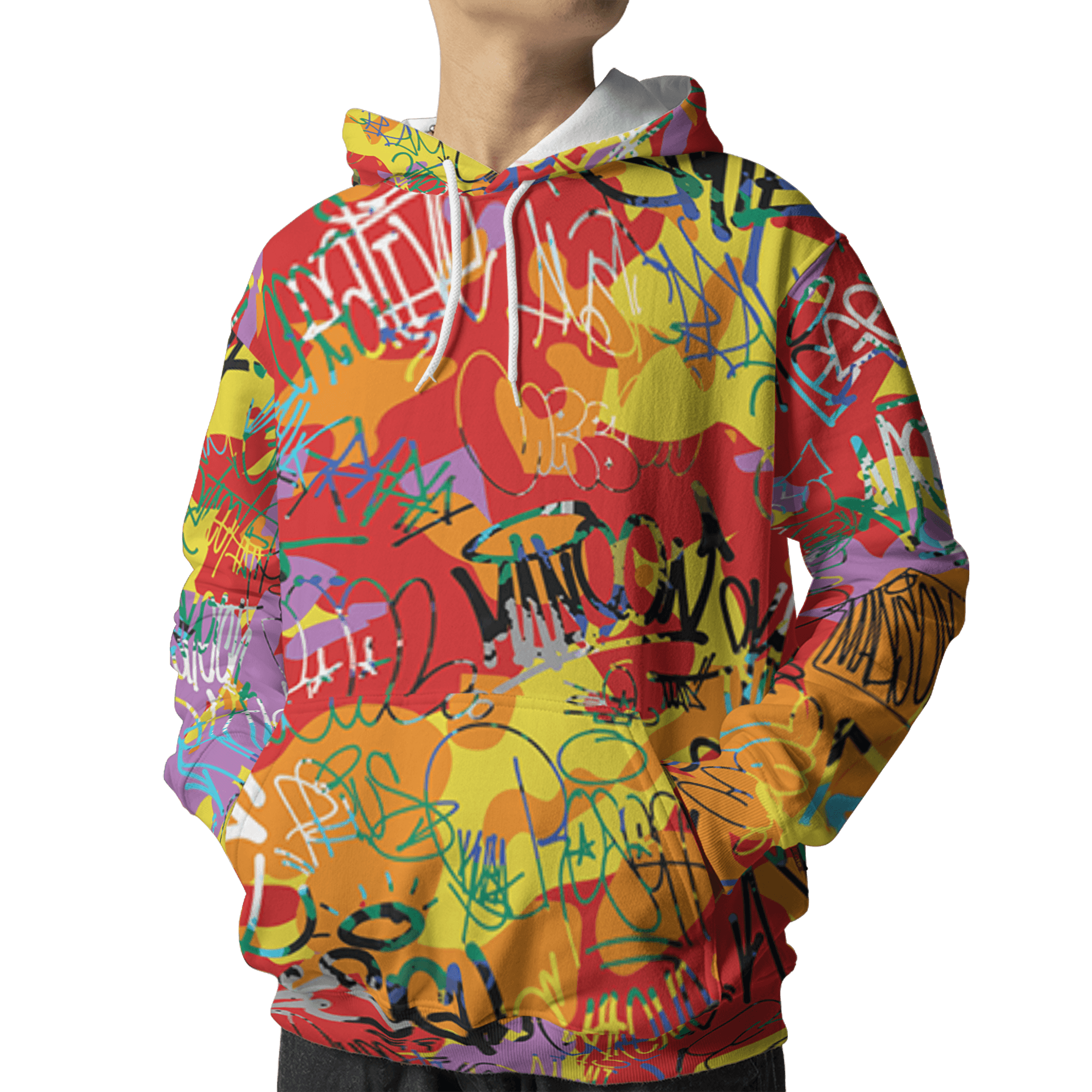 Mid GS Six Championships 1s Hoodie Match 23 Hiphop 3D All-Over Print Graffiti Pattern - NastyJamz