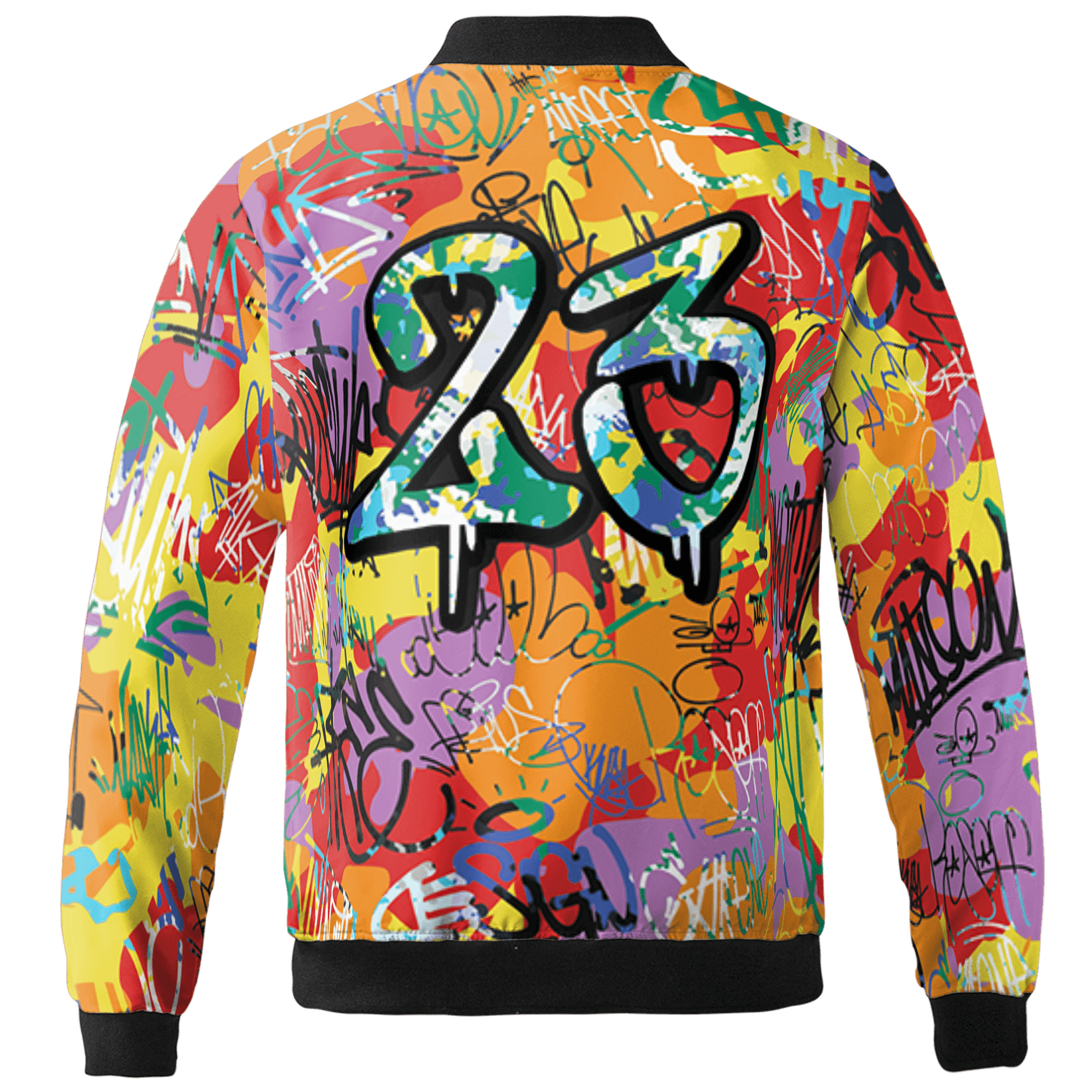 Mid GS Six Championships 1s Jacket Match 23 Hiphop 3D All-Over Print Graffiti Pattern - NastyJamz