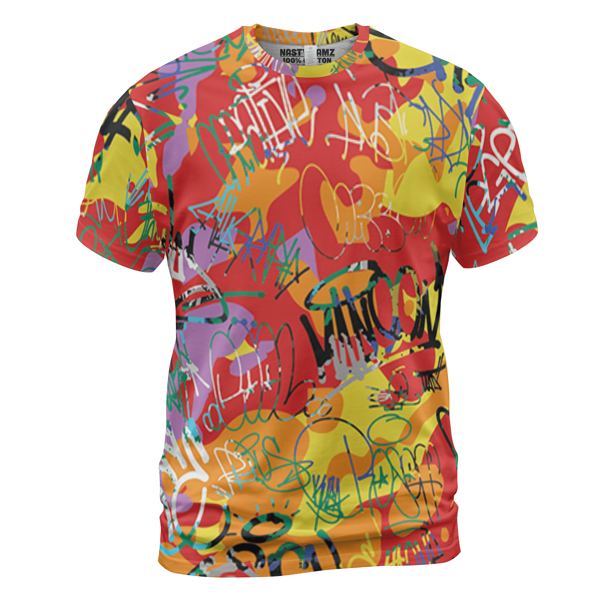 Mid GS Six Championships 1s T Shirt Match 23 Hiphop 3D All-Over Print Graffiti Pattern - NastyJamz