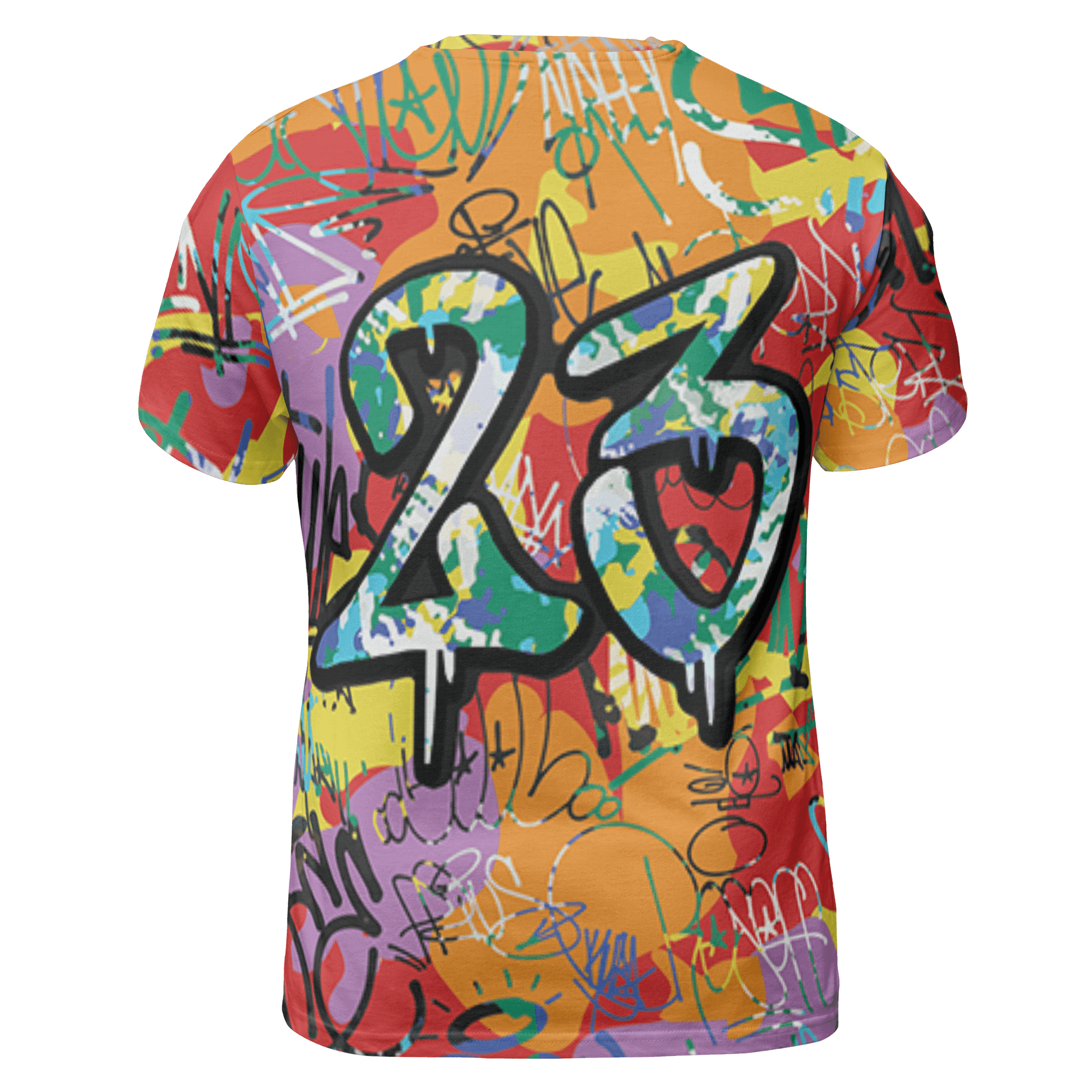 Mid GS Six Championships 1s T Shirt Match 23 Hiphop 3D All-Over Print Graffiti Pattern - NastyJamz