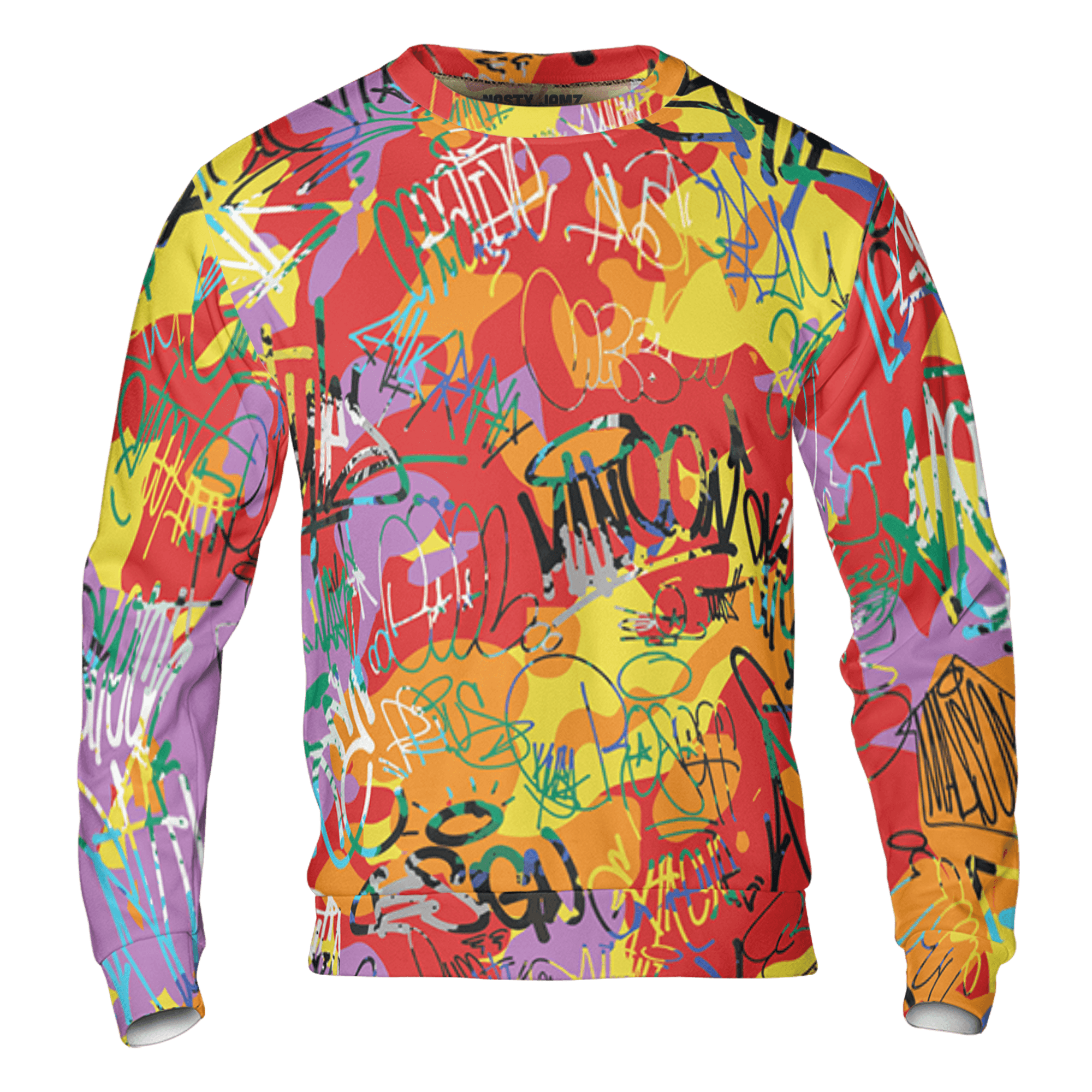 Mid GS Six Championships 1s Sweatshirt Match 23 Hiphop 3D All-Over Print Graffiti Pattern - NastyJamz