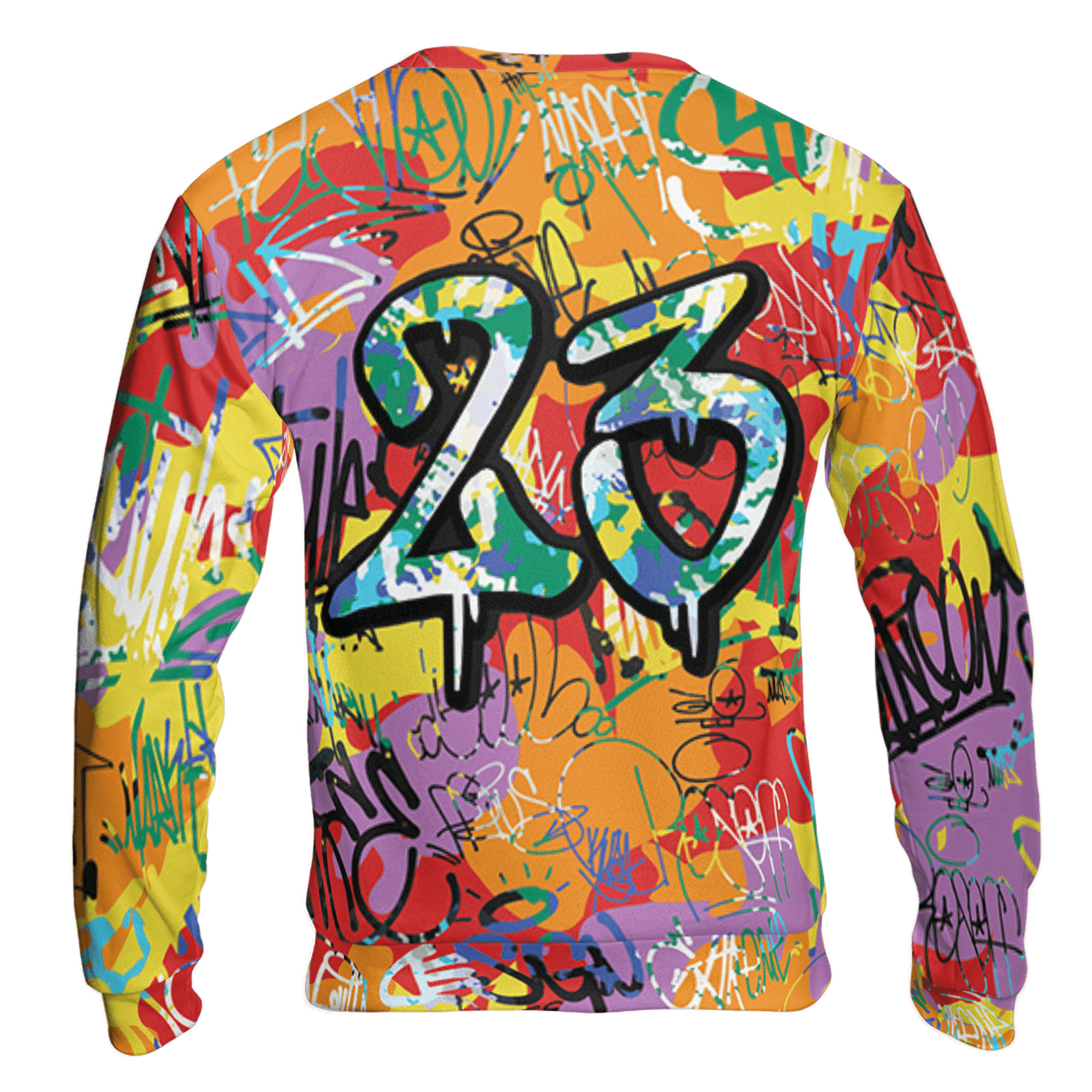 Mid GS Six Championships 1s Sweatshirt Match 23 Hiphop 3D All-Over Print Graffiti Pattern - NastyJamz