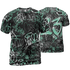Green Glow 3s T Shirt Match 23 Hiphop 3D All-Over Print Graffiti Pattern - NastyJamz