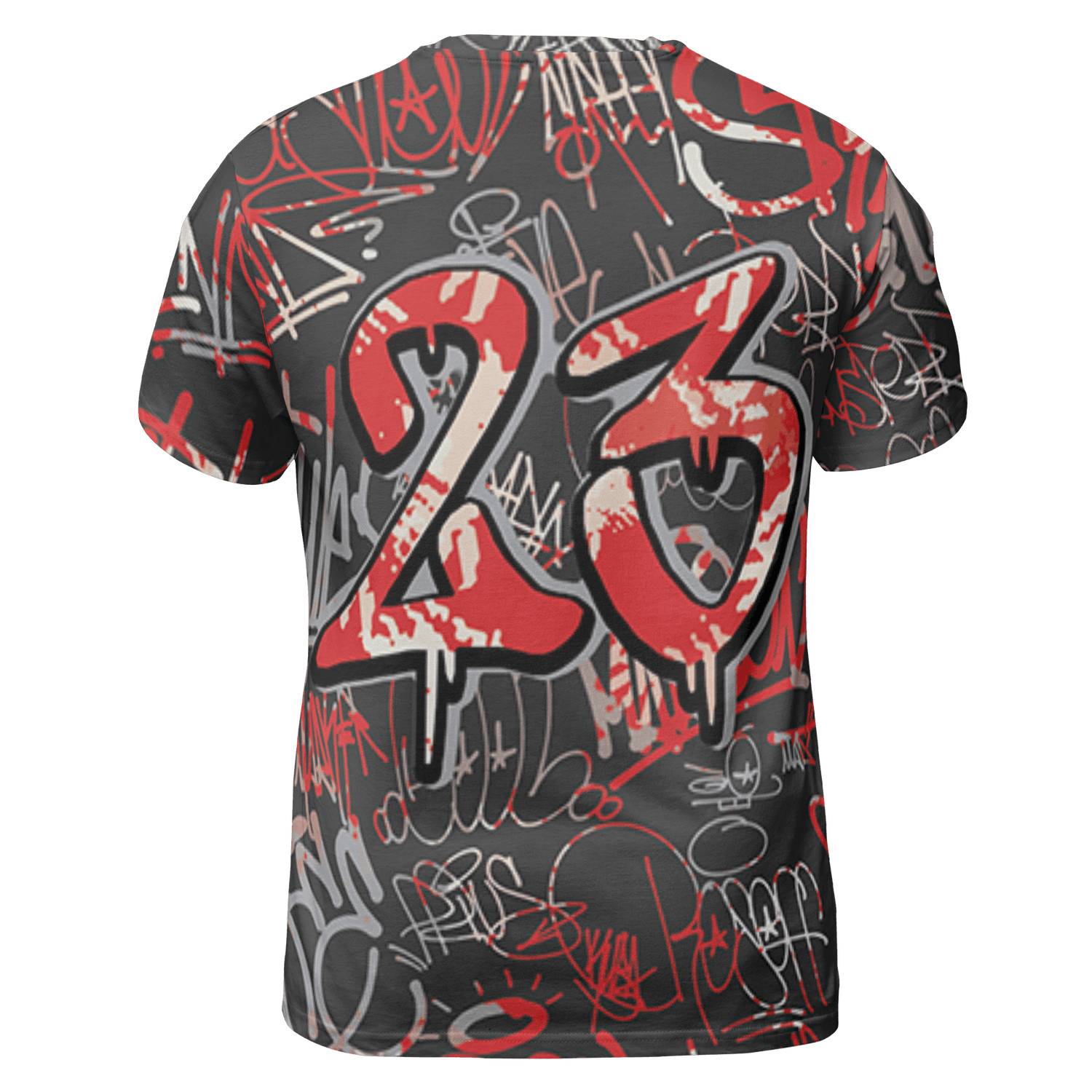 Bred Reimagined 4s T Shirt Match 23 Hiphop 3D All-Over Print Graffiti Pattern - NastyJamz