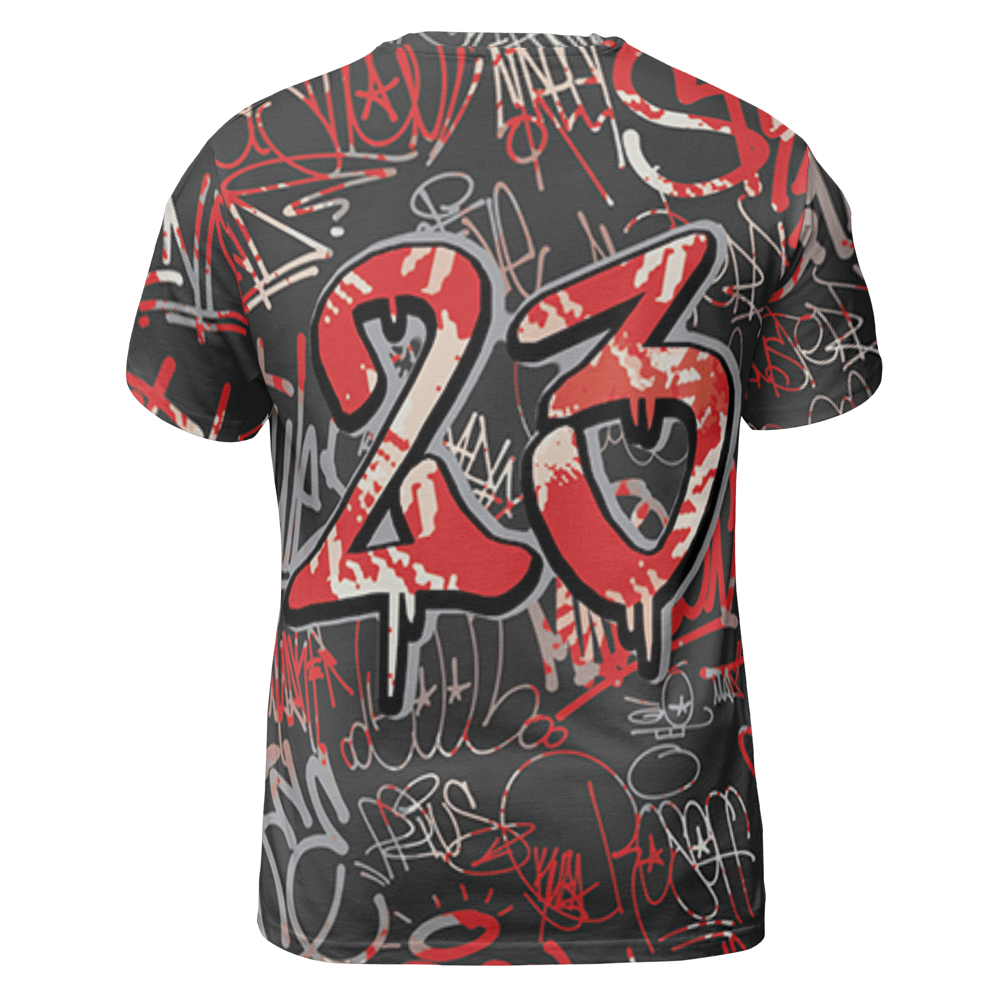Bred Reimagined 4s T Shirt Match 23 Hiphop 3D All-Over Print Graffiti Pattern - NastyJamz