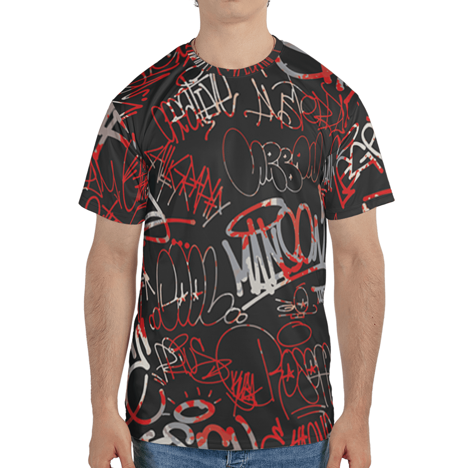 Bred Reimagined 4s T Shirt Match 23 Hiphop 3D All-Over Print Graffiti Pattern - NastyJamz