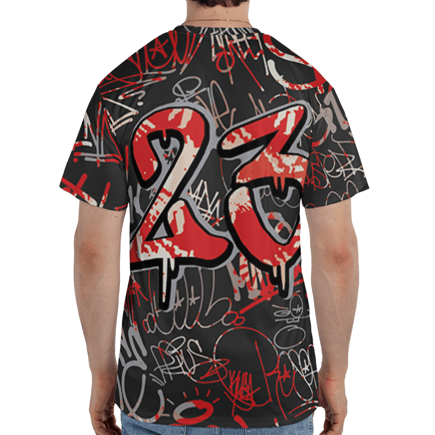 Bred Reimagined 4s T Shirt Match 23 Hiphop 3D All-Over Print Graffiti Pattern - NastyJamz